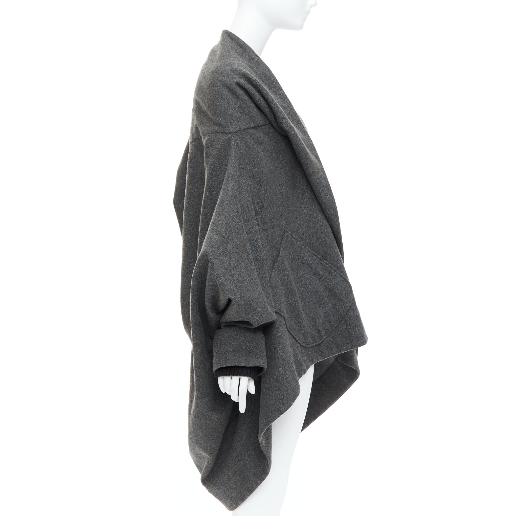 Women's VIVIENNE WESTWOOD Red Label grey wool asymmetric draped coat S