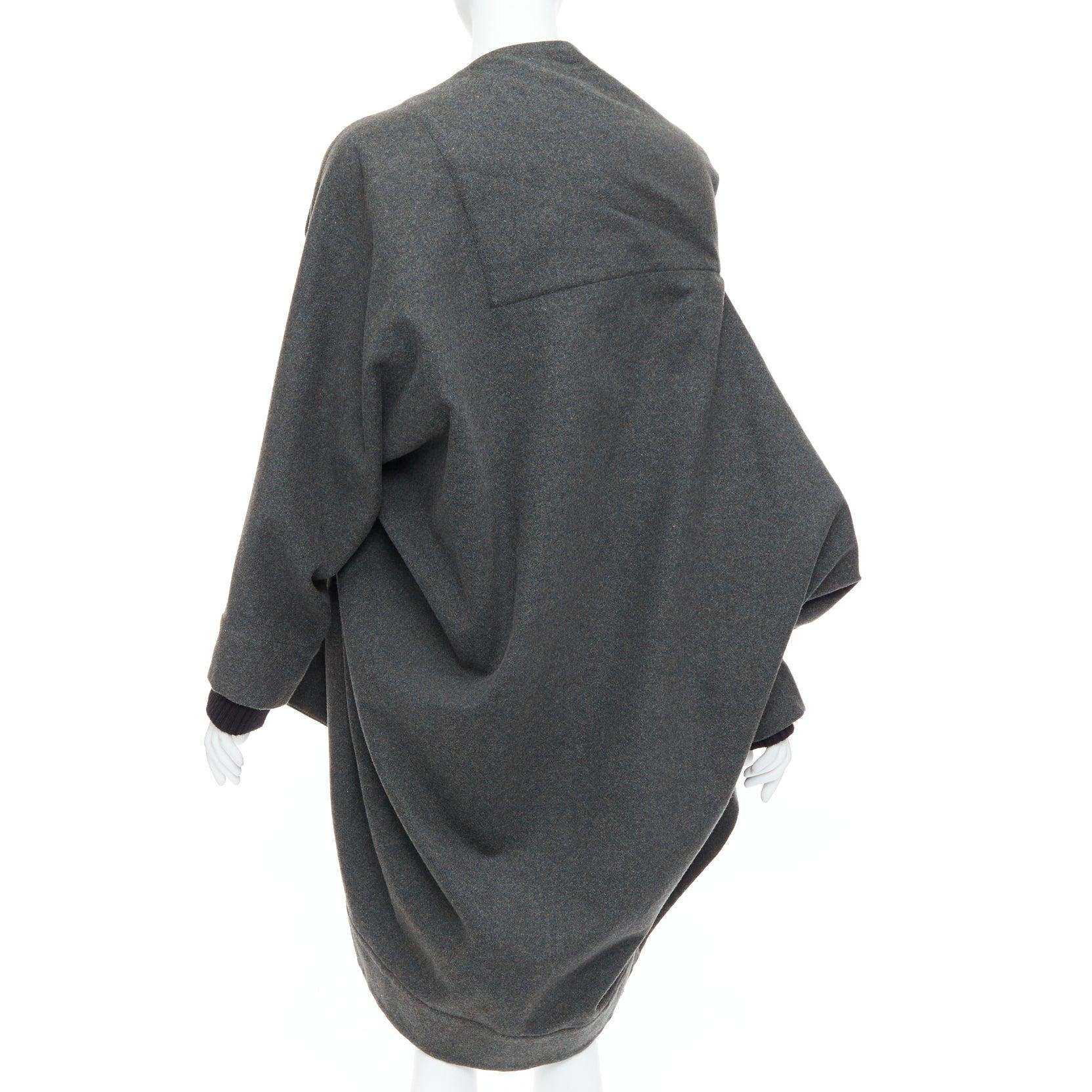 VIVIENNE WESTWOOD Red Label grey wool asymmetric draped coat S 1