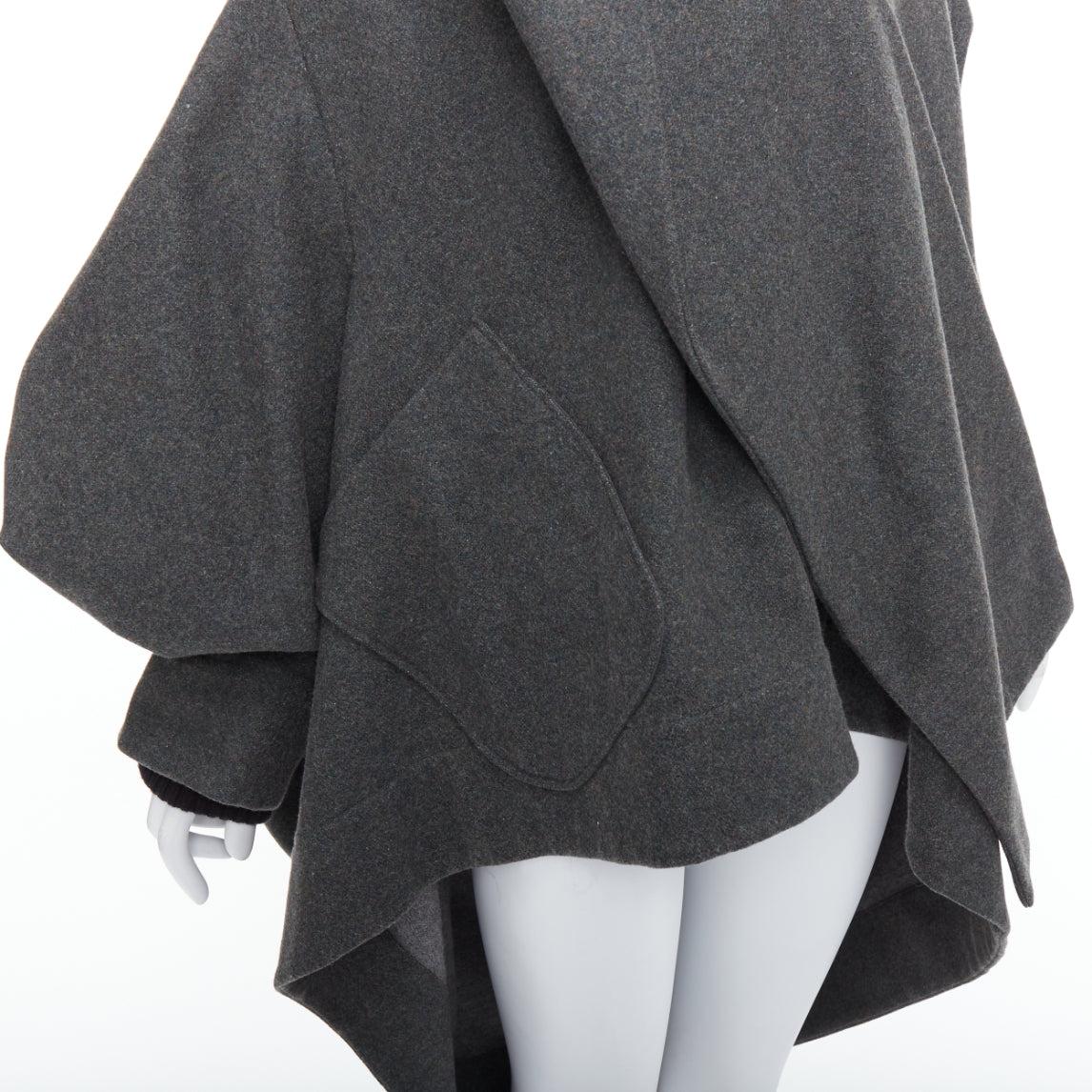 VIVIENNE WESTWOOD Red Label grey wool asymmetric draped coat S 2