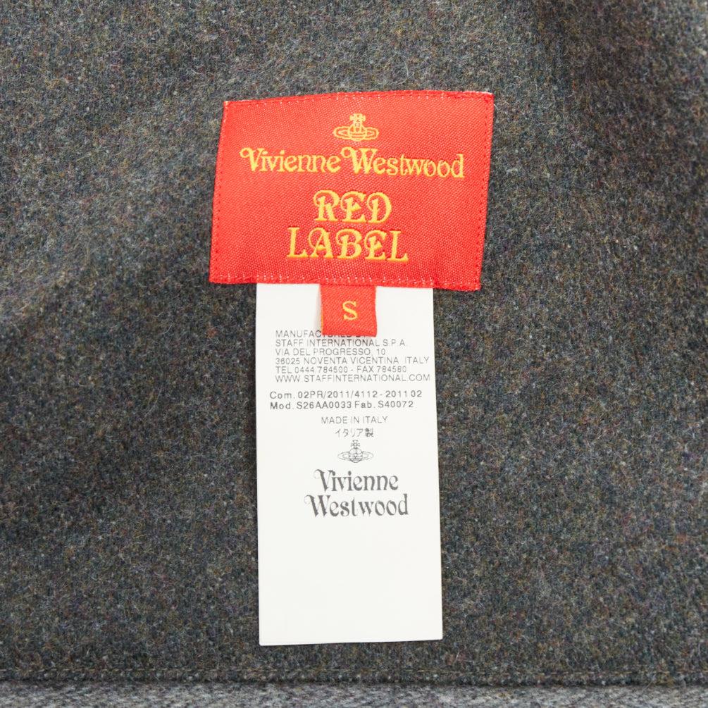 VIVIENNE WESTWOOD Red Label grey wool asymmetric draped coat S 4