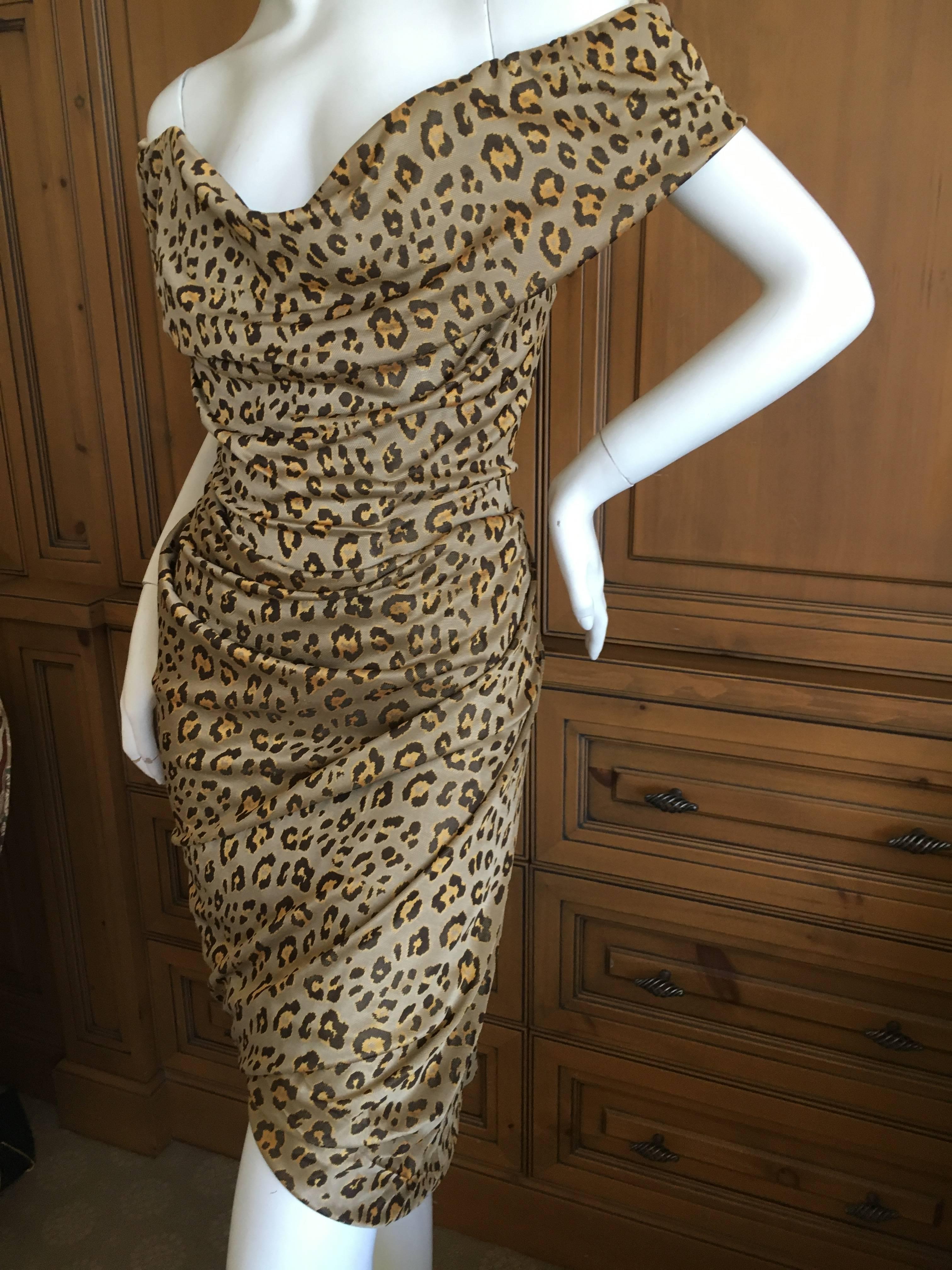 Brown Vivienne Westwood Red Label Leopard Print Dress with Built In Corset For Sale