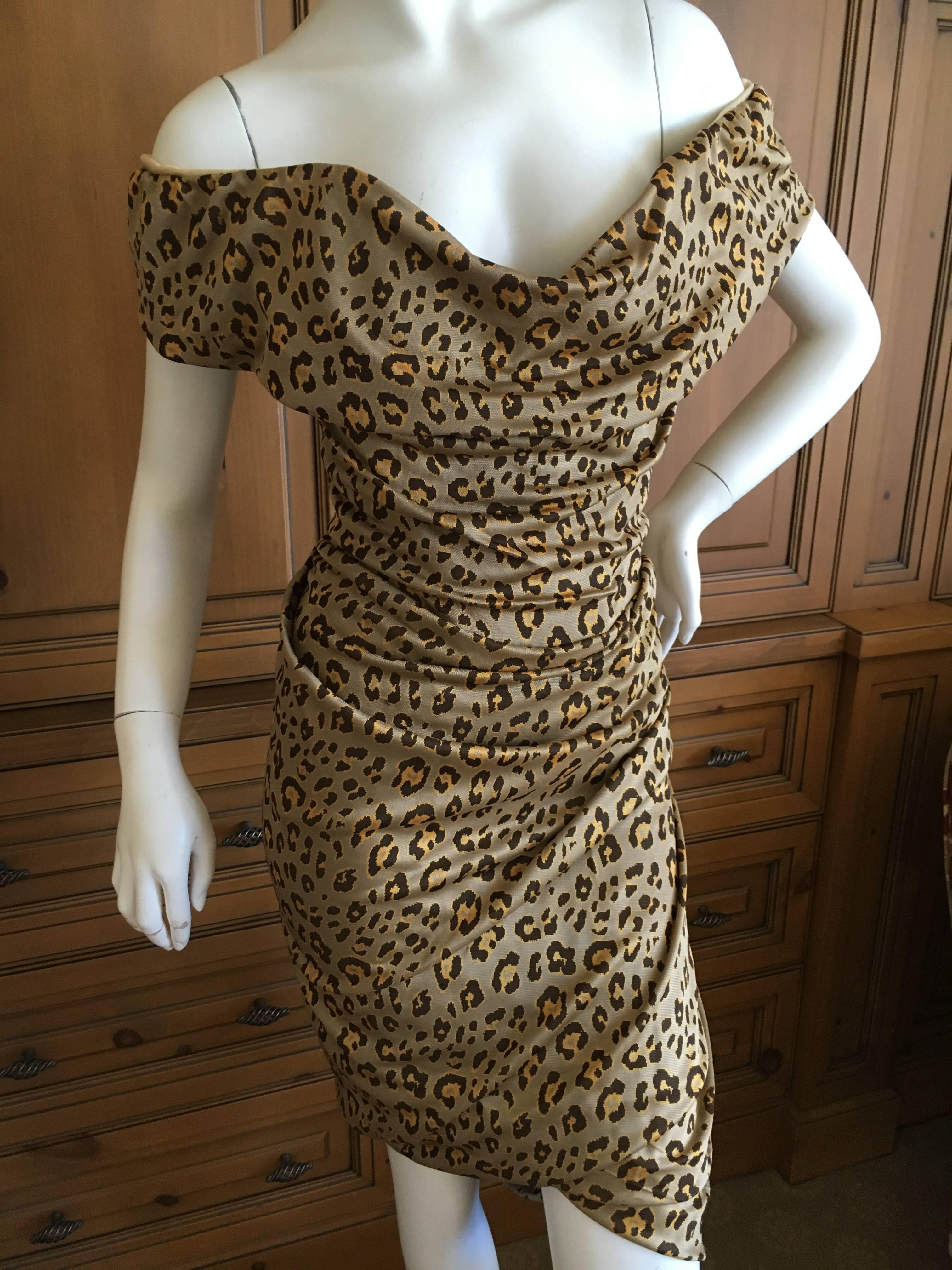 Vivienne Westwood Red Label Leopard Print Dress with Built In Corset In Excellent Condition For Sale In Cloverdale, CA