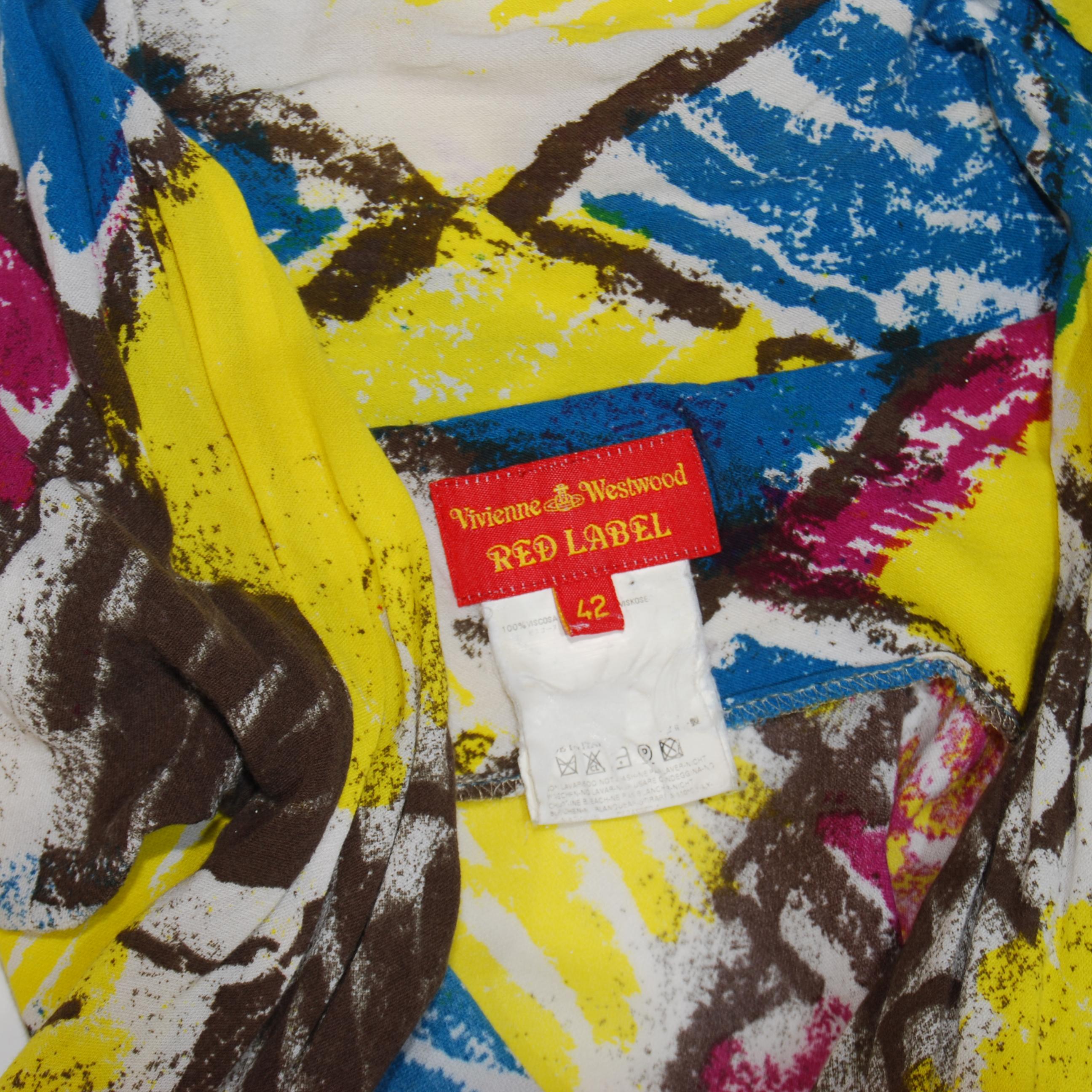 S/S 2007 Robe portefeuille à imprimé abstrait et griffonné
