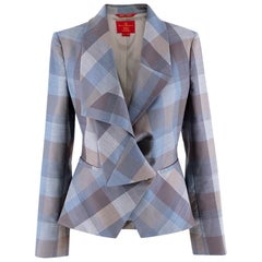 Vivienne Westwood Red Label Plaid Wool Draped Blazer - Size US 6