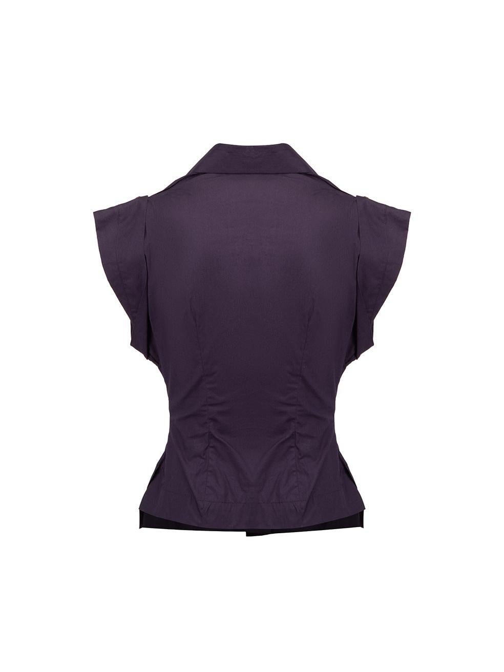 Vivienne Westwood Red Label Purple Keyhole Neck Sleeveless Shirt Size XS In Good Condition In London, GB