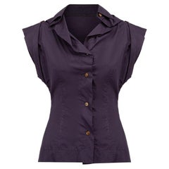 Vivienne Westwood Red Label Purple Keyhole Neck Sleeveless Shirt Size XS