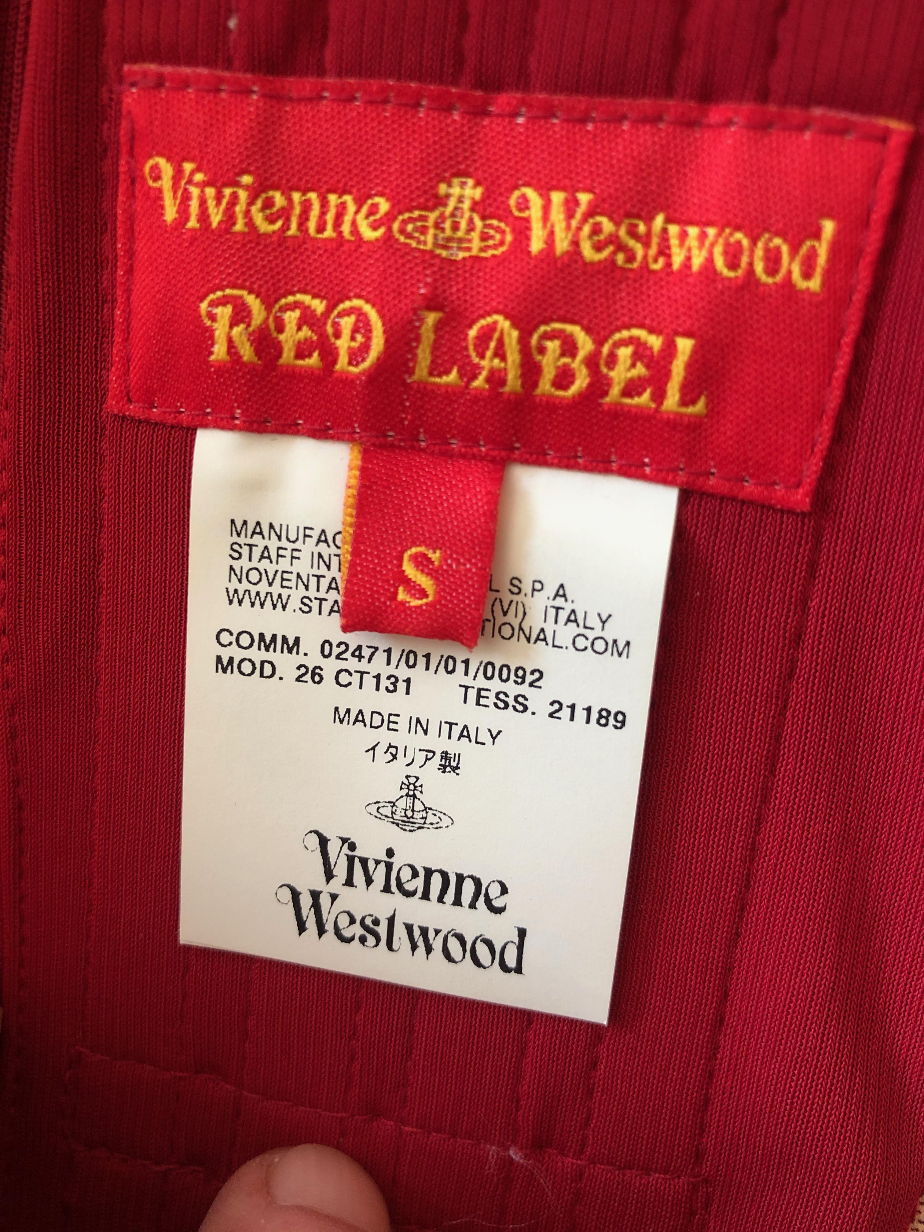 Vivienne Westwood Red Label Red Cocktail Dress with Full Westwood ...