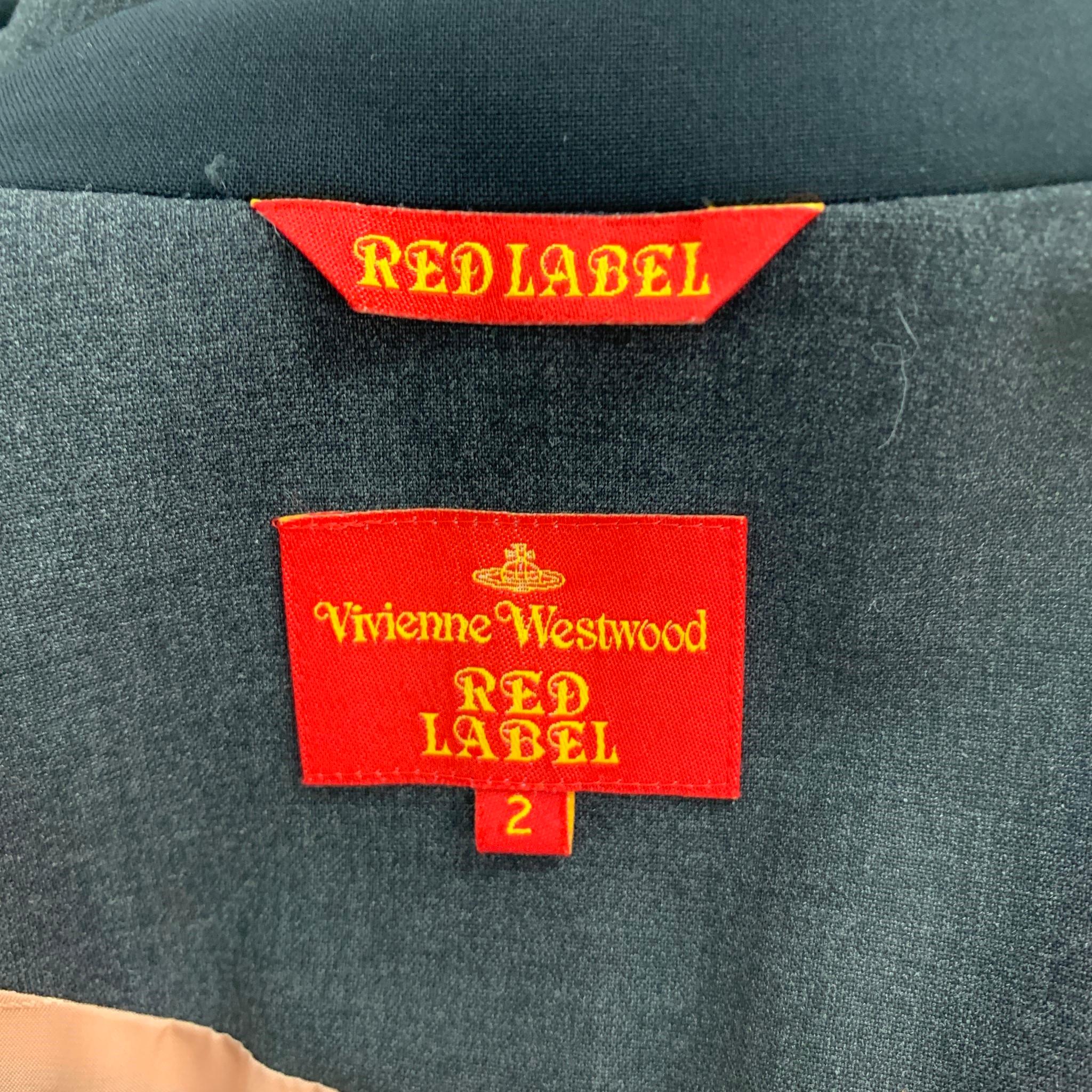 VIVIENNE WESTWOOD RED LABEL Size 2 Charcoal & Black Color Block Jacket 3