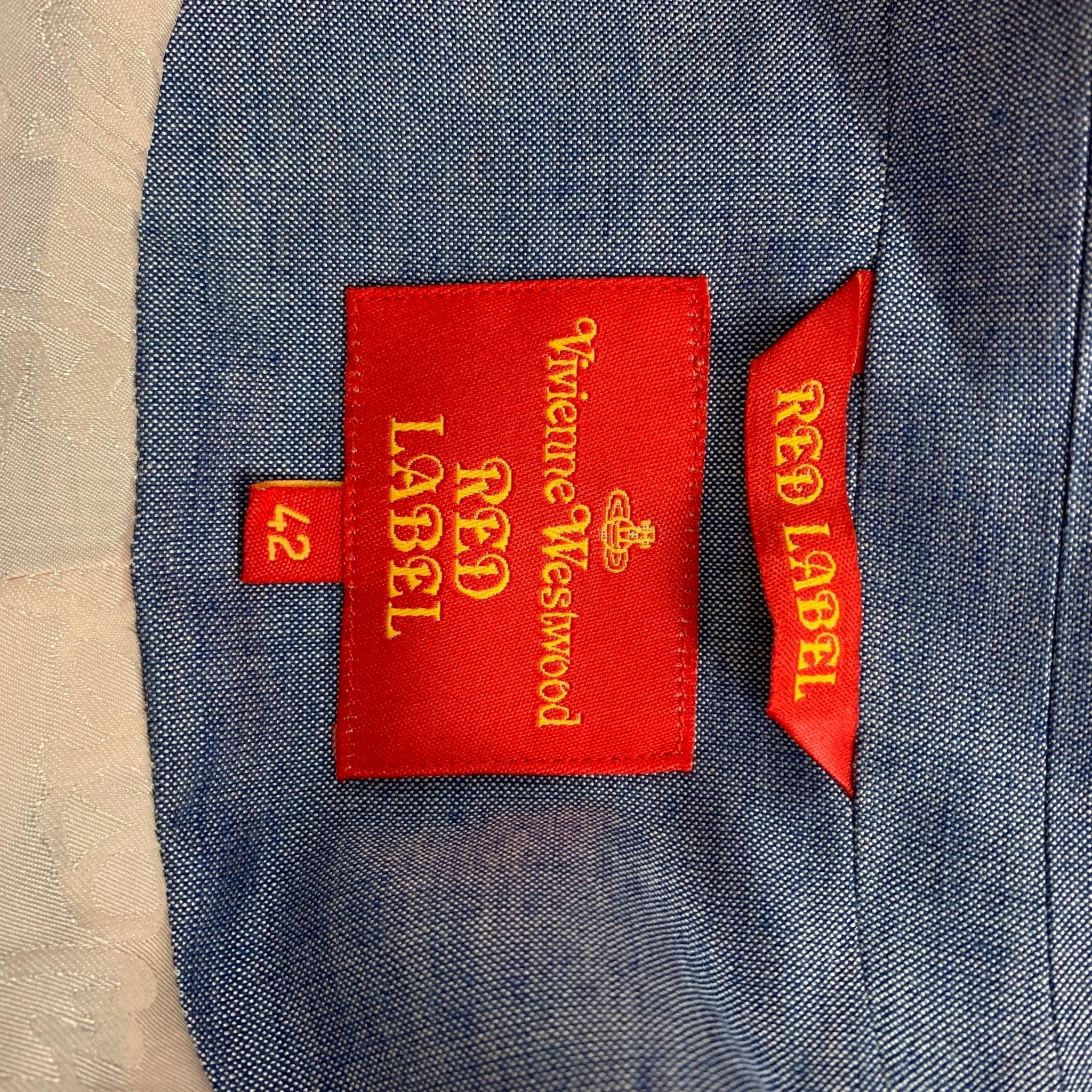 VIVIENNE WESTWOOD RED LABEL Size 6 Blue Wool Blend Ruffle Jacket 3