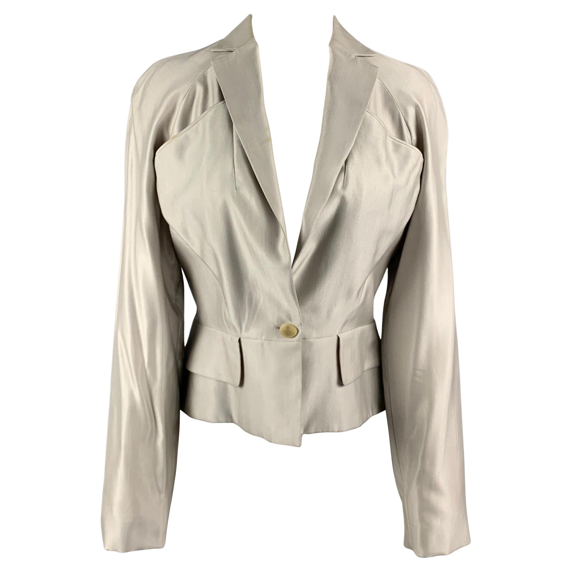 VIVIENNE WESTWOOD RED LABEL Größe 6 Hellgraue Jacke aus Viskosemischung