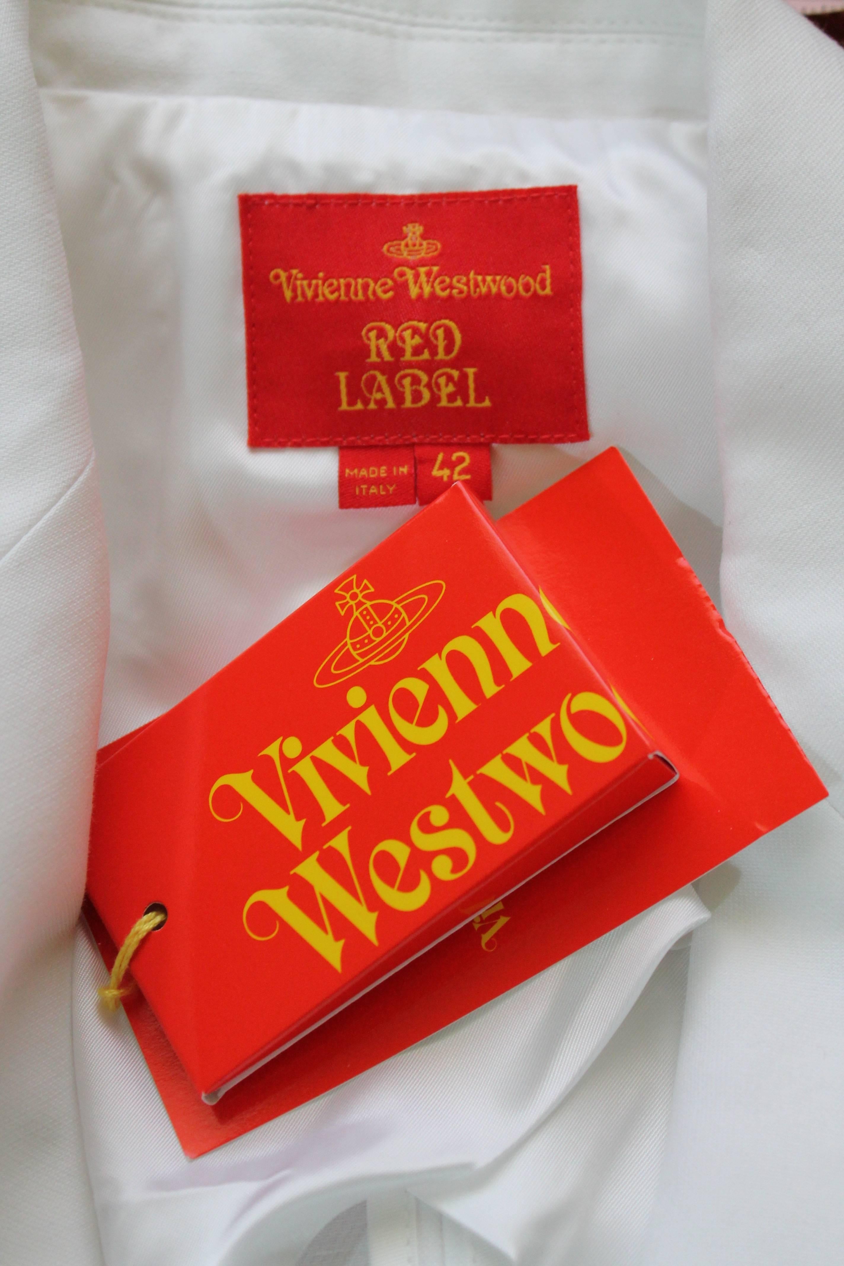 Vivienne Westwood Red Label Double Breasted White Linen Blazer, S / S 2014   In New Condition In Los Angeles, CA