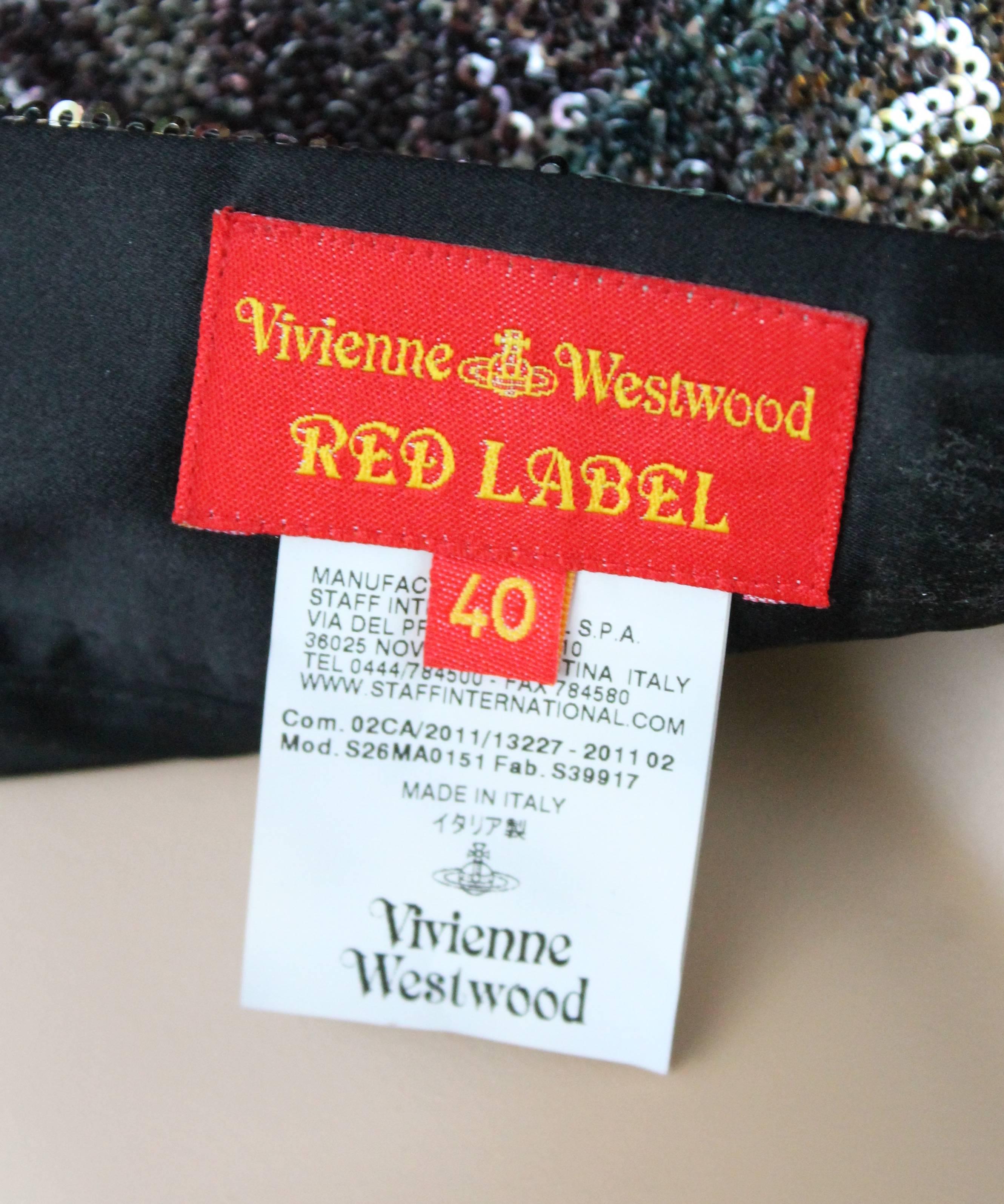 Vivienne Westwood Red Label SS2011 Sequined Pencil Skirt Size 40 IT / 4 US For Sale 1