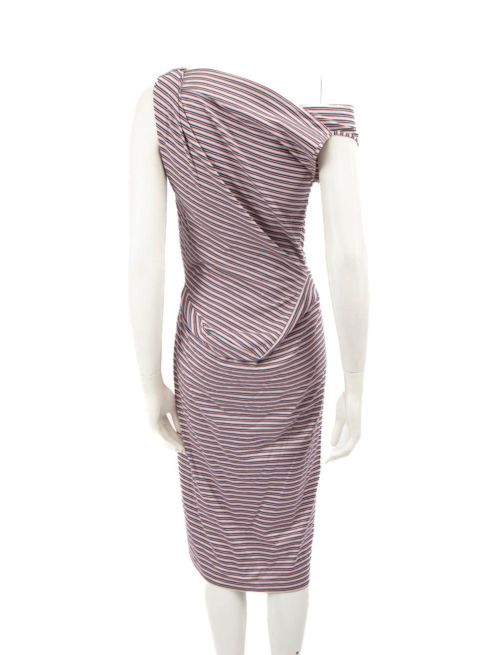 Gray Vivienne Westwood Red Label Striped Asymmetric Midi Dress Size M