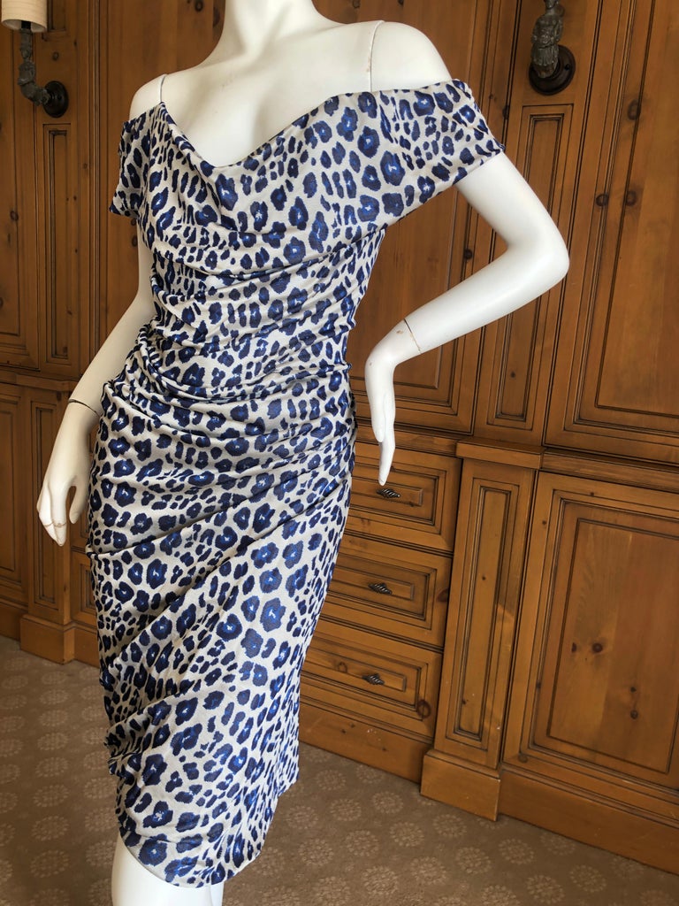 Vivienne Westwood Red Label Turquoise Leopard Print Dress with Built In ...