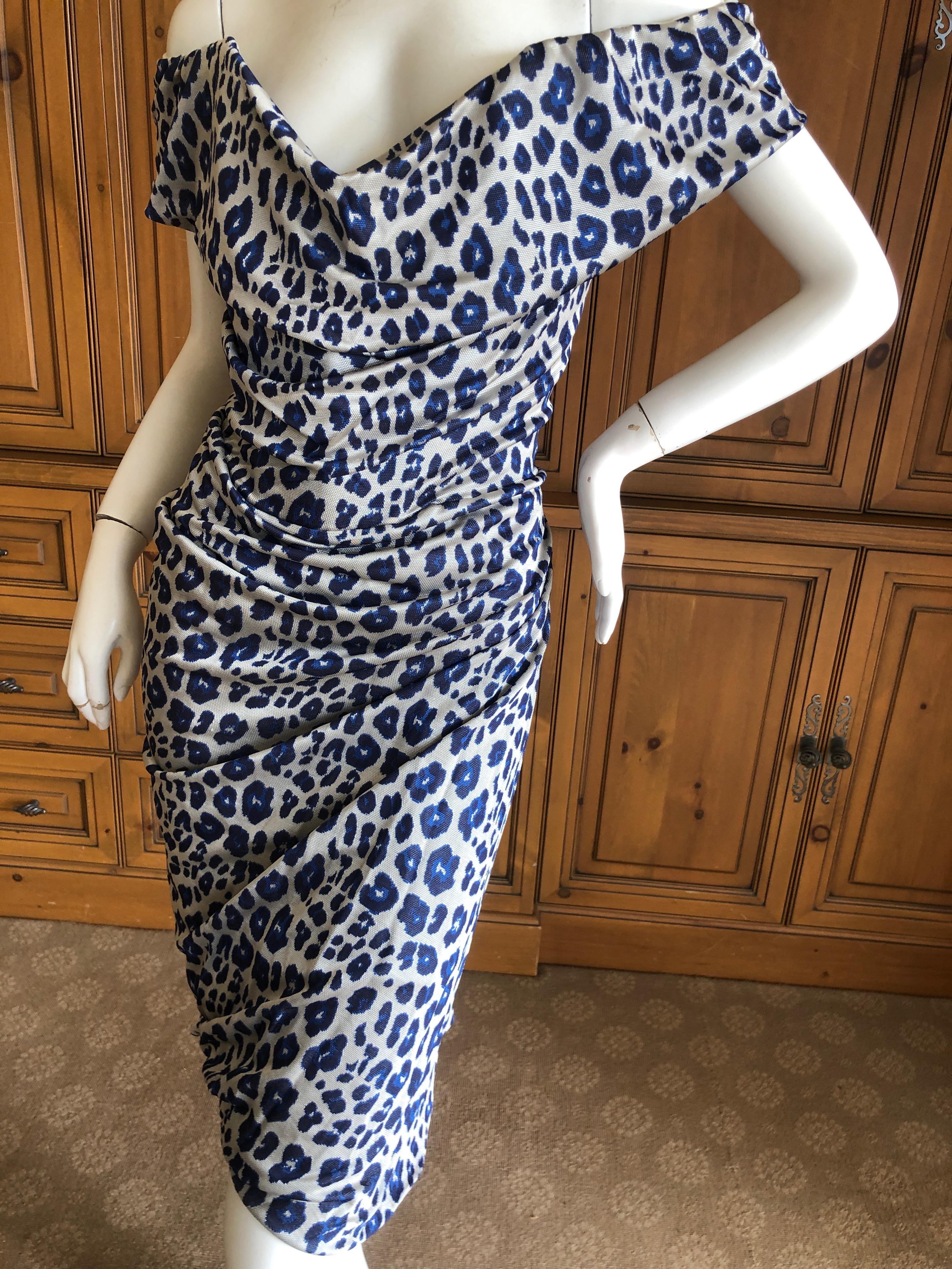 Vivienne Westwood Red Label Turquoise Leopard Print Dress with Built In Corset  In Excellent Condition In Cloverdale, CA
