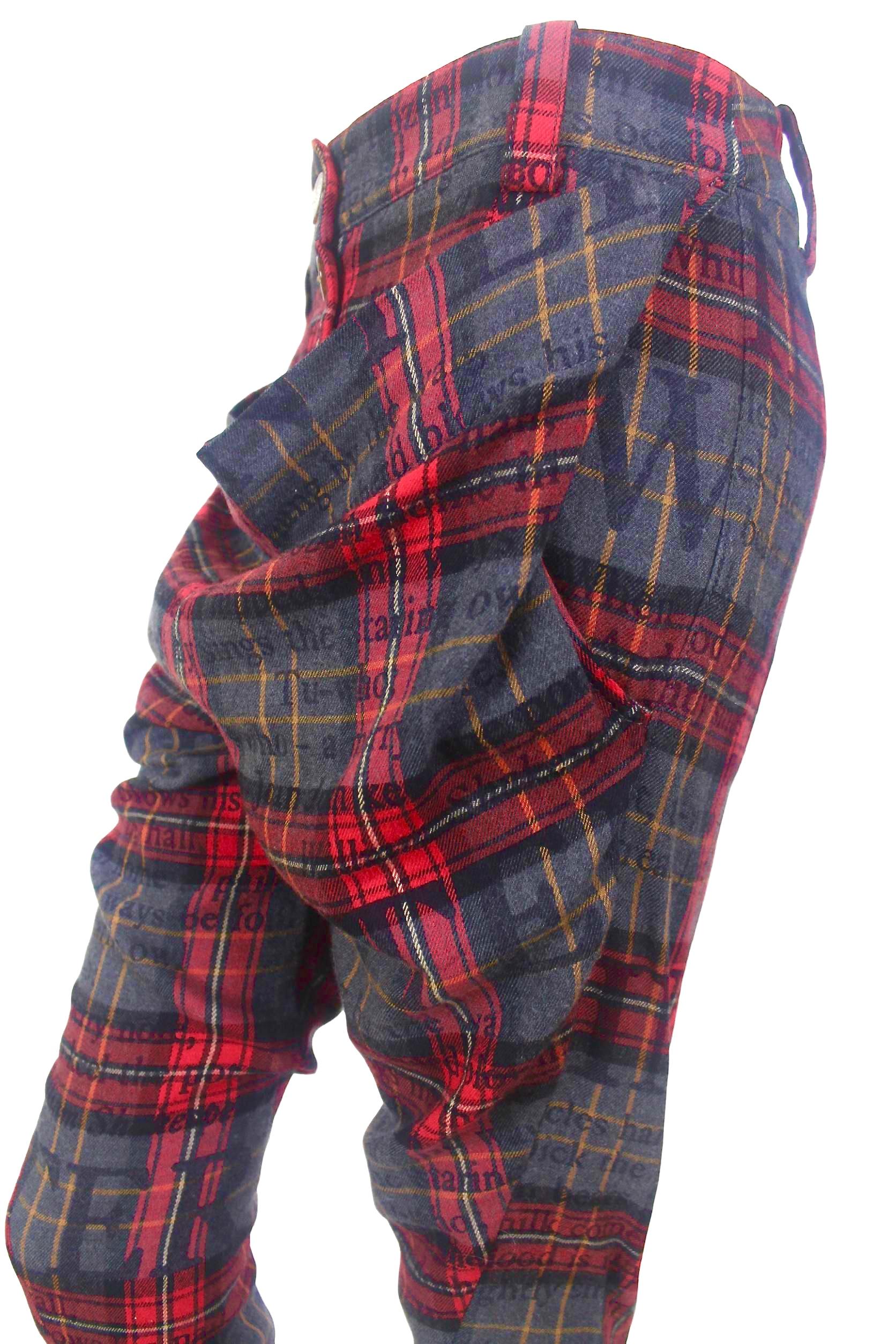 Black Vivienne Westwood Red Label Twisted Leg Tartan Trousers