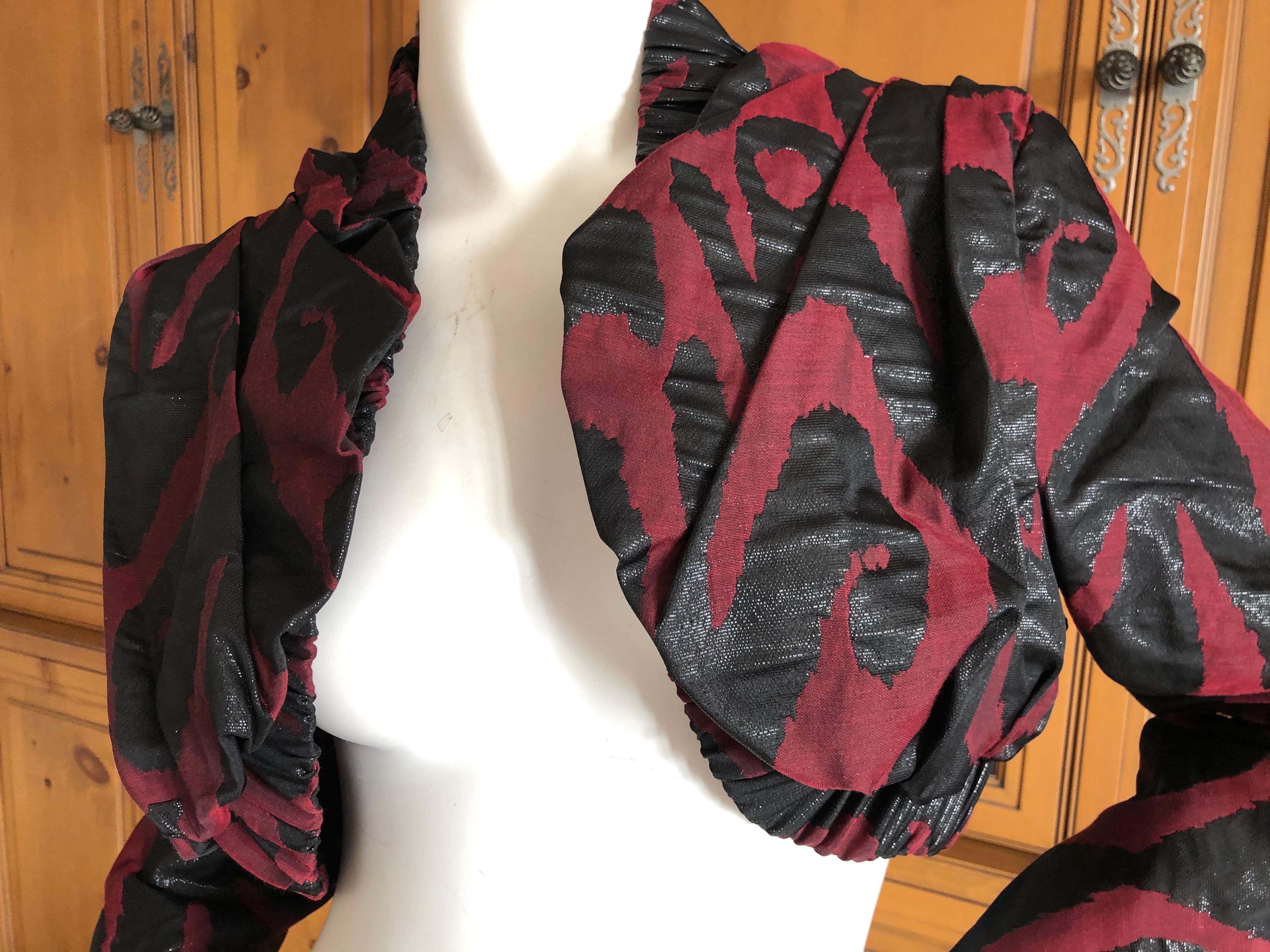 Black Vivienne Westwood Red Label Vintage Brocade Cropped Bolero Jacket   For Sale