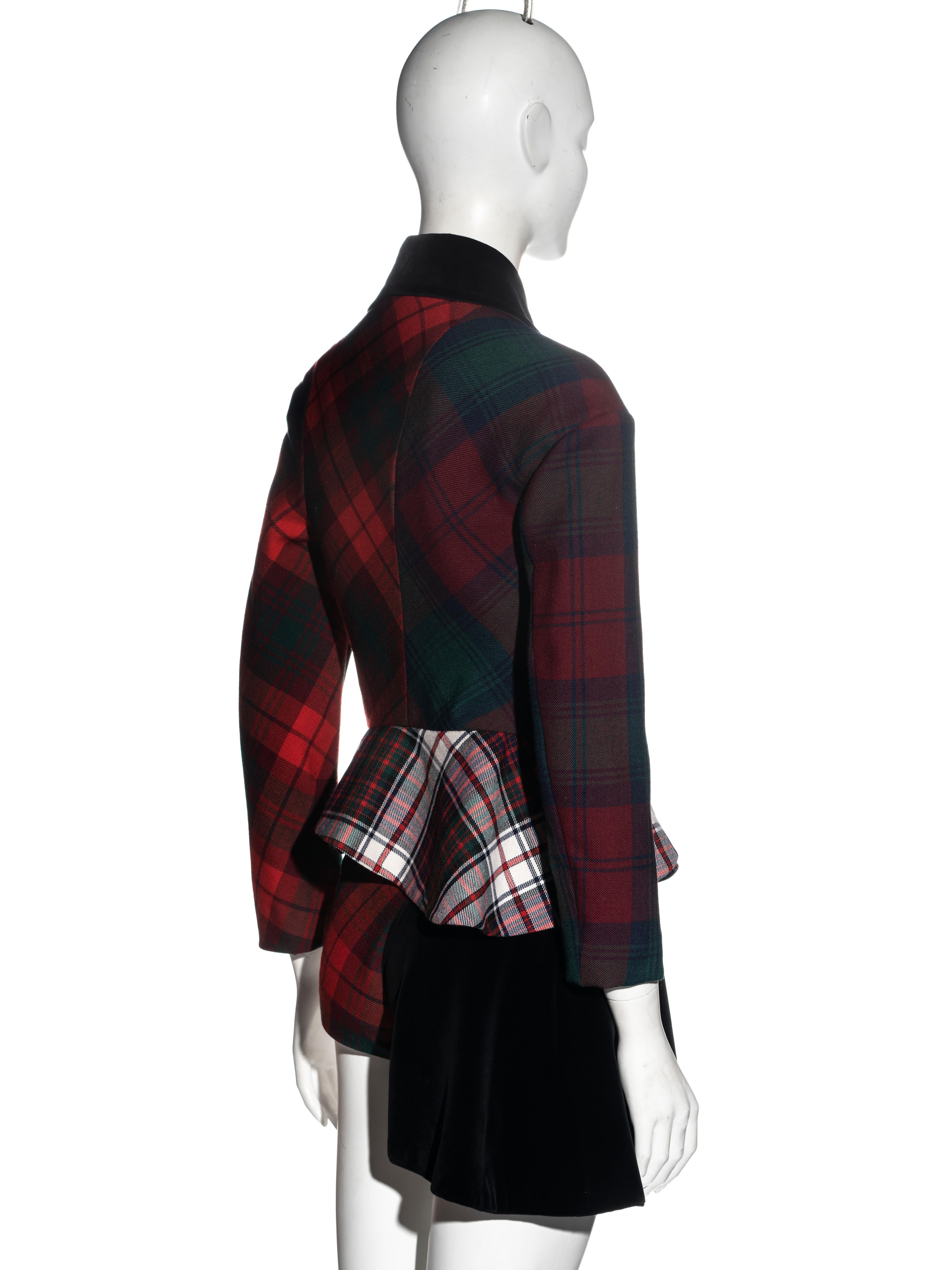 Vivienne Westwood red mixed wool tartan jacket and shorts suit, fw 1996 In Excellent Condition In London, GB