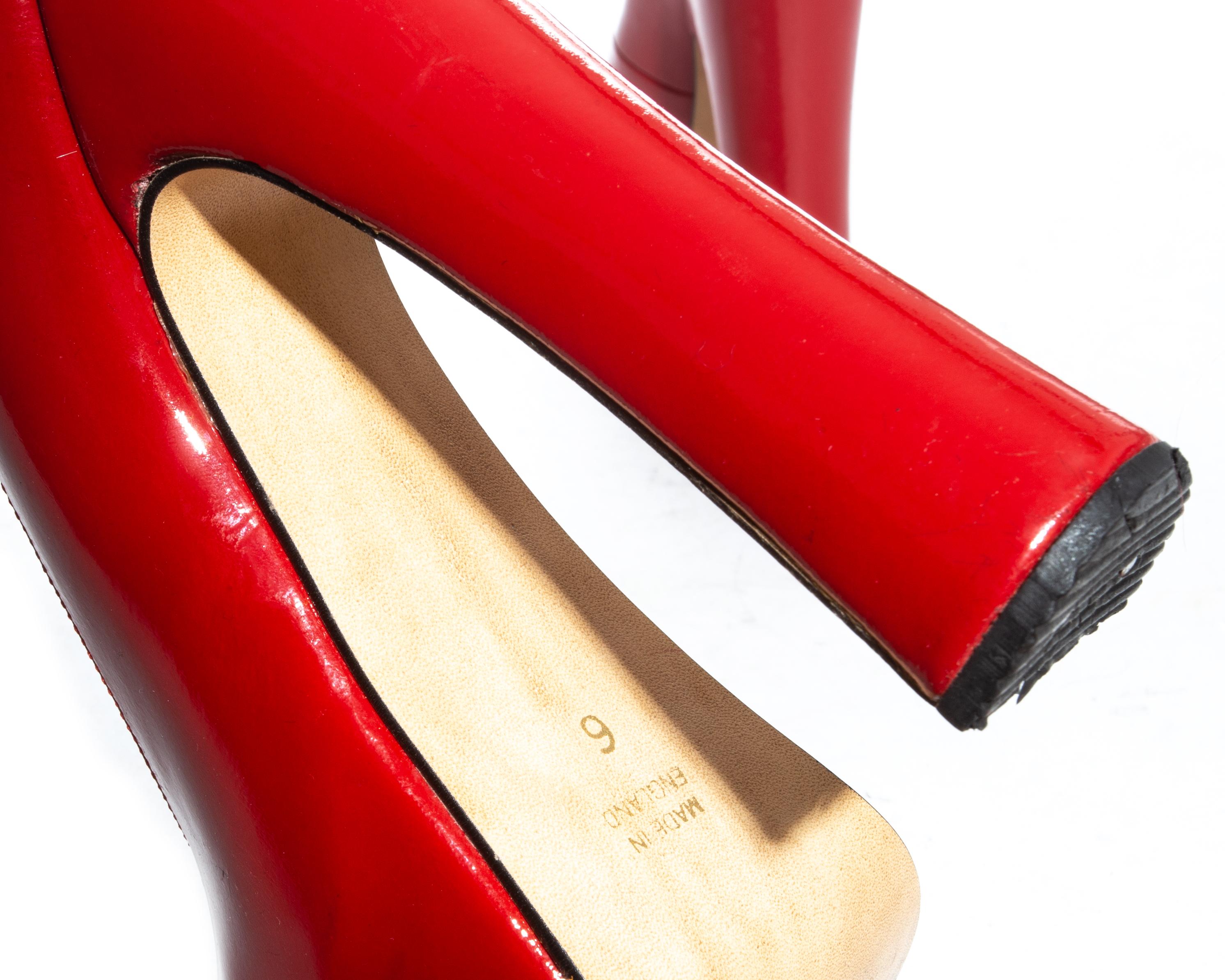 Vivienne Westwood red patent leather platforms, fw 1994 In Good Condition For Sale In London, GB