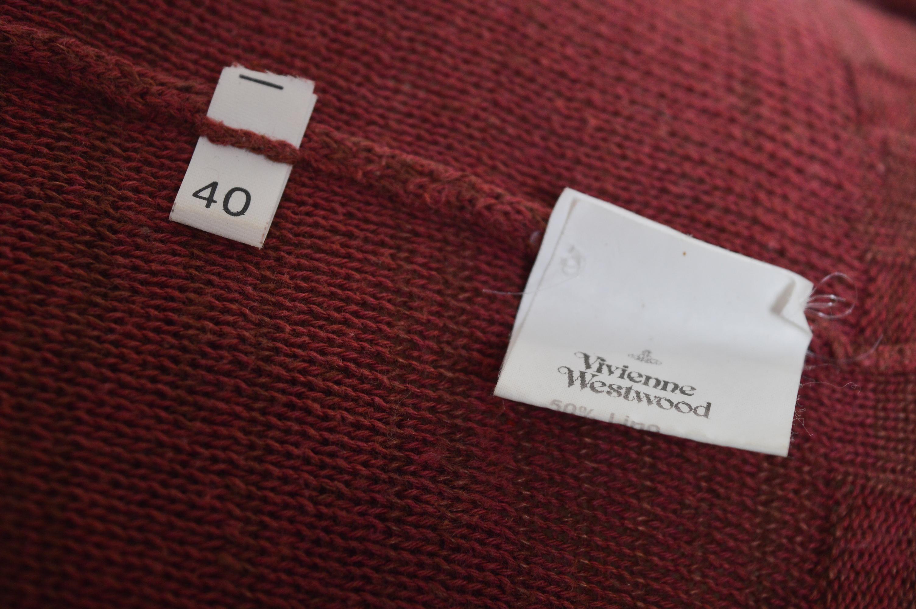 Vivienne Westwood Red Punk Lips Marroon Screen Print Burgundy - Sweater Jumper 7