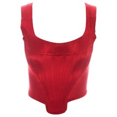 Vintage Vivienne Westwood red satin boned corset, ca. 1991