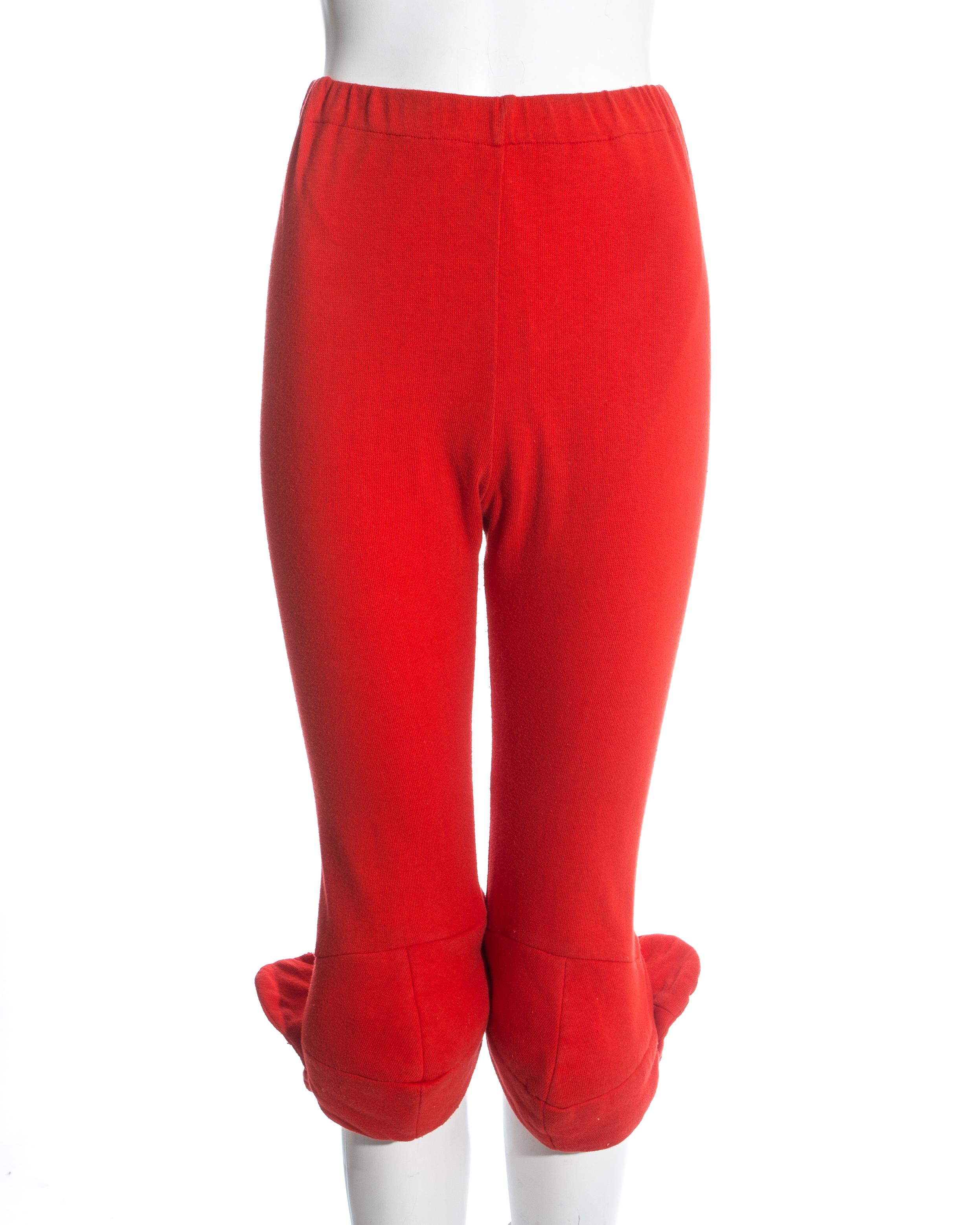 red stirrup leggings