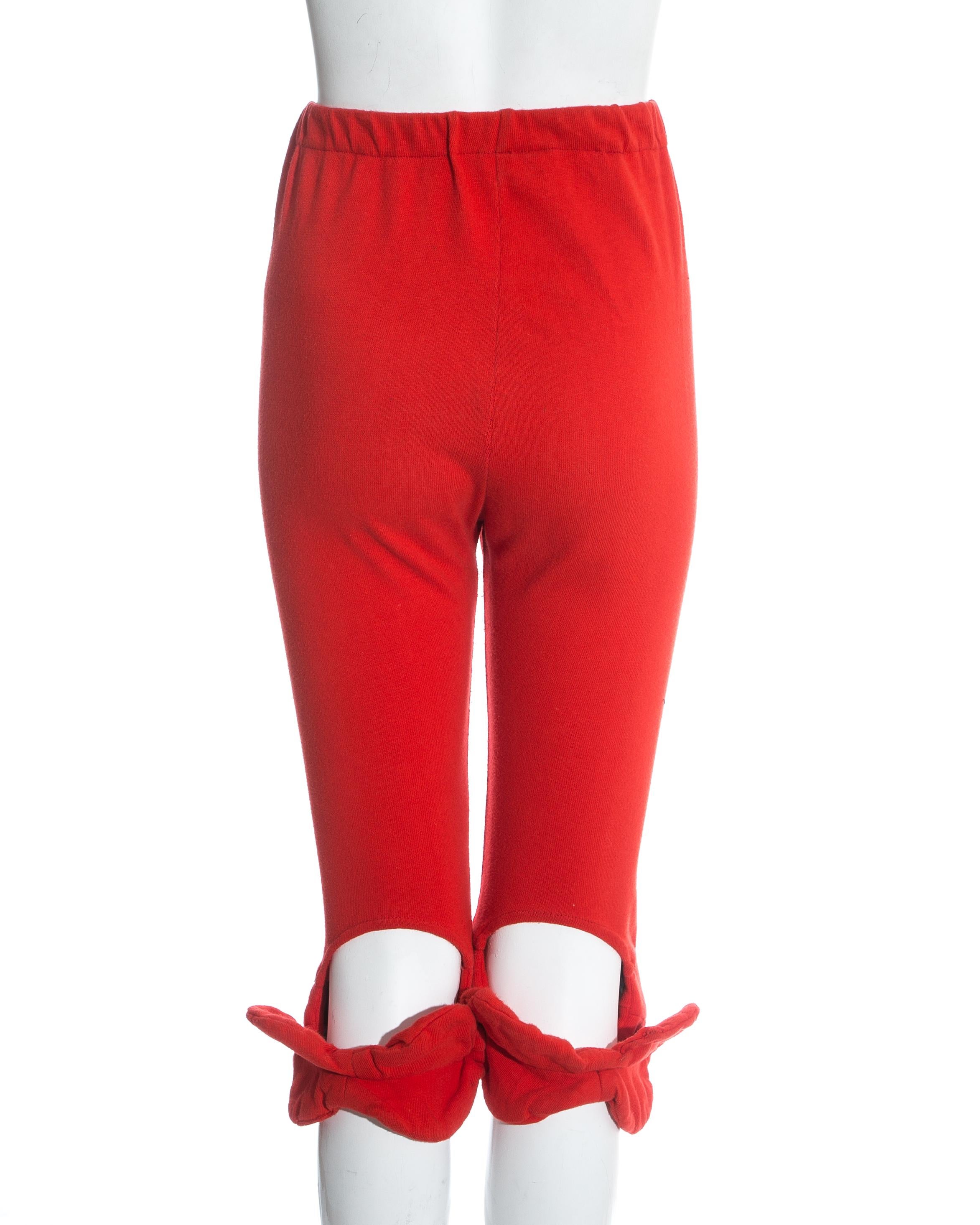 red stirrup pants