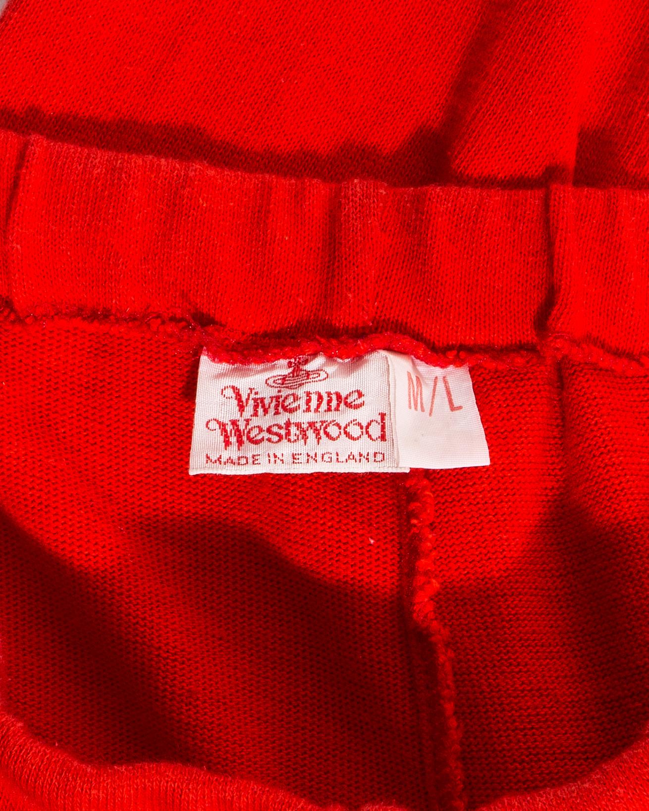 Red Vivienne Westwood red stirrup 'Civilizade' leggings, ss 1989 For Sale