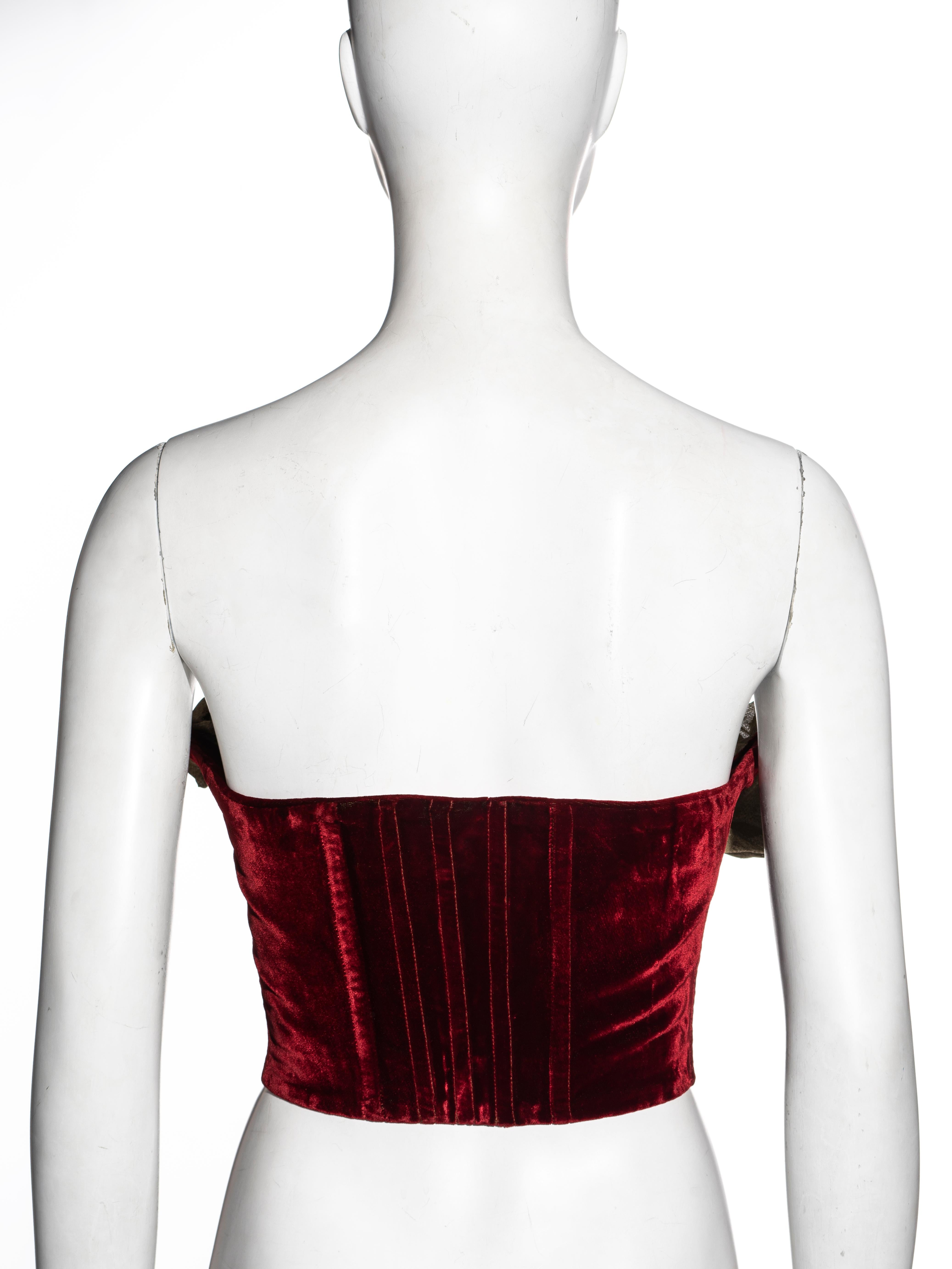 Vivienne Westwood red velvet strapless corset, fw 1989 For Sale 3