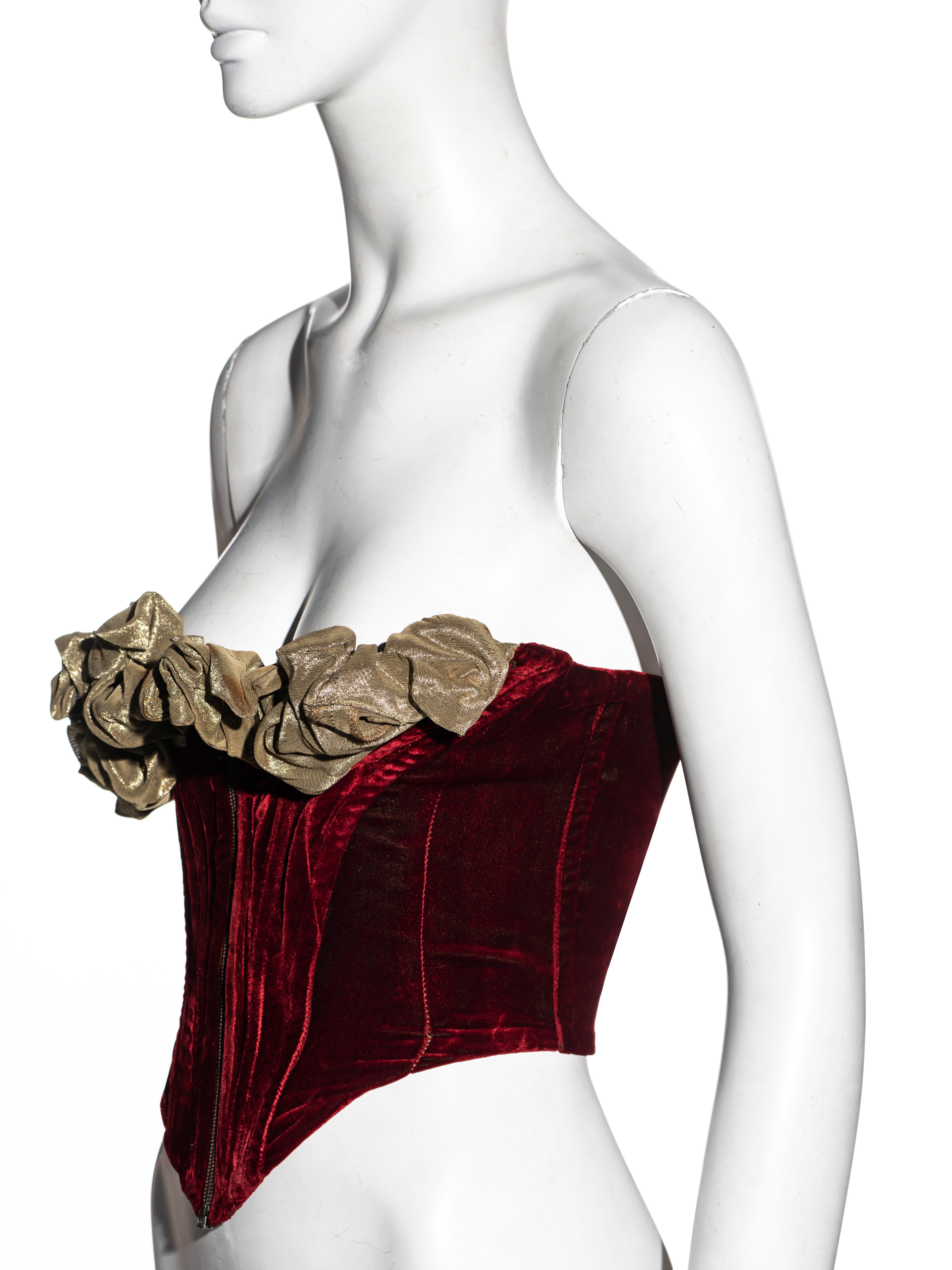 Vivienne Westwood red velvet strapless corset, fw 1989 For Sale 1