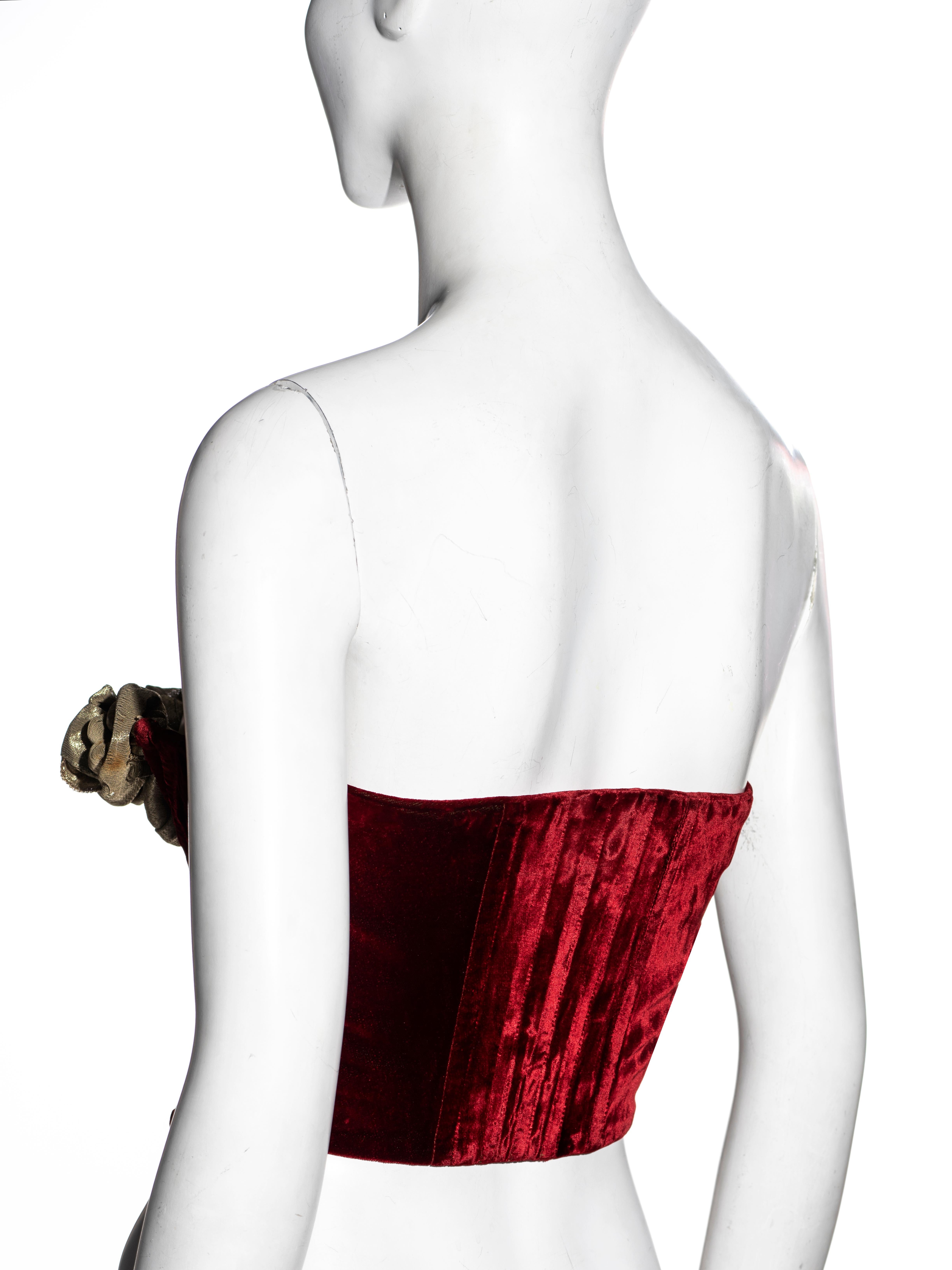 Vivienne Westwood red velvet strapless corset, fw 1989 For Sale 2