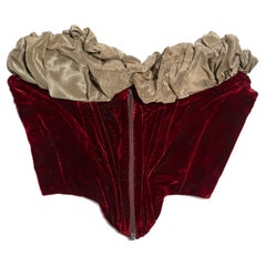 Vivienne Westwood red velvet strapless corset, fw 1989