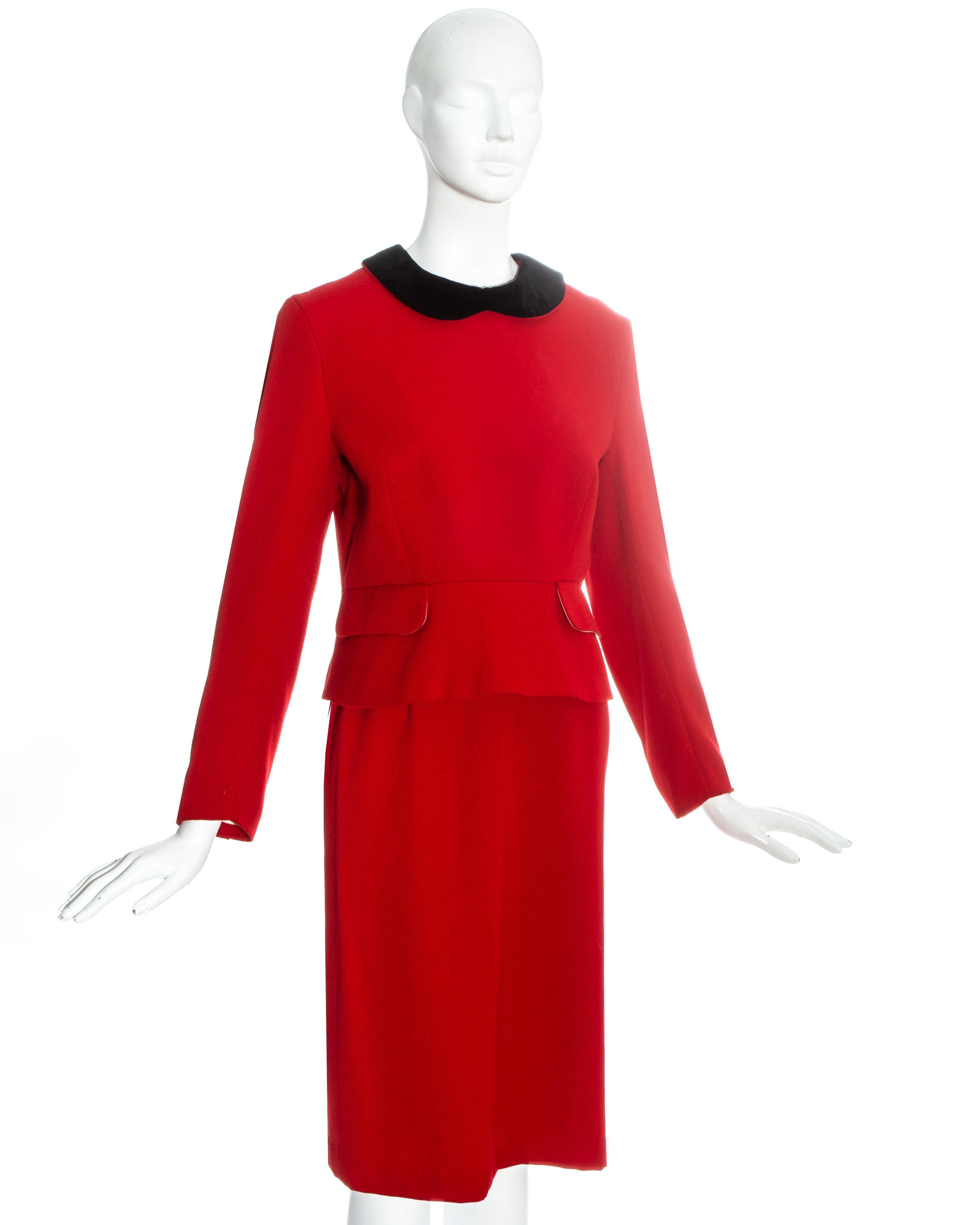 Women's Vivienne Westwood red wool back-to-front skirt suit, fw 1991 For Sale