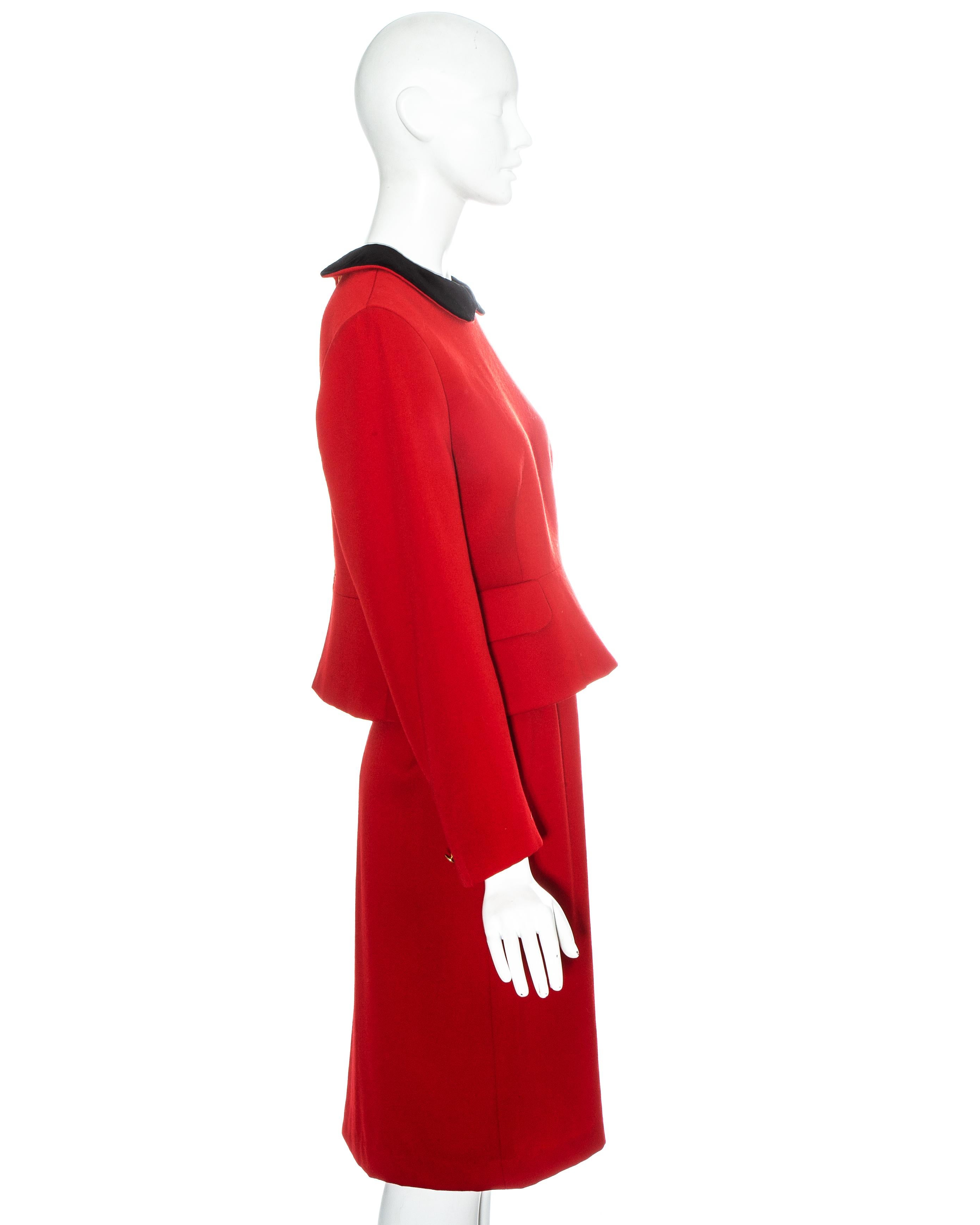 Vivienne Westwood red wool back-to-front skirt suit, fw 1991 For Sale 1