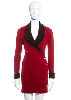 Vivienne Westwood red wool double-breasted blazer dress, fw 1989