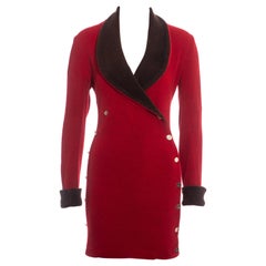 Retro Vivienne Westwood red wool double-breasted blazer dress, fw 1989 