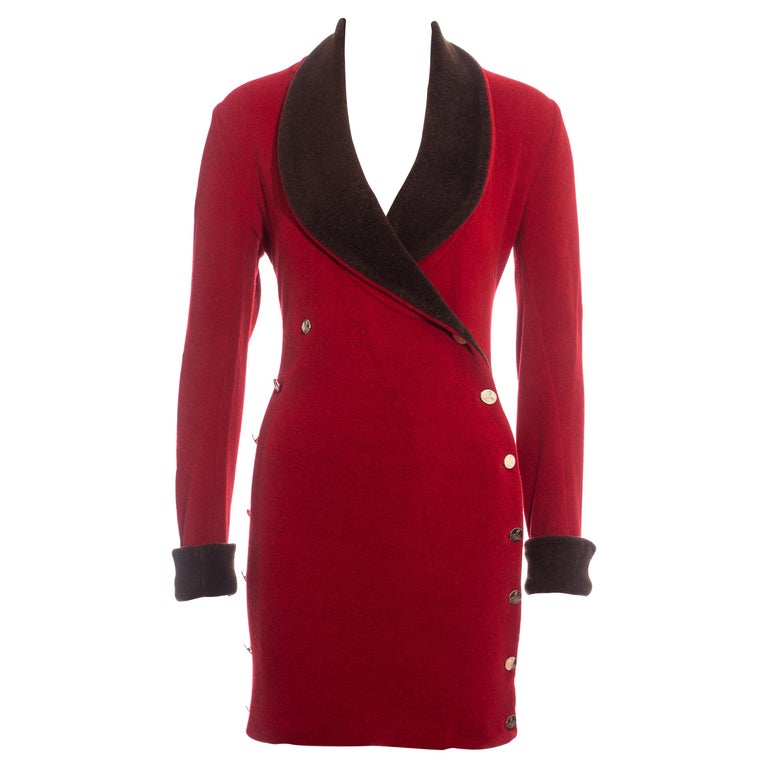 open lace back dress Red Double-Breasted Blazer Dress – Beyond Formals main image 1