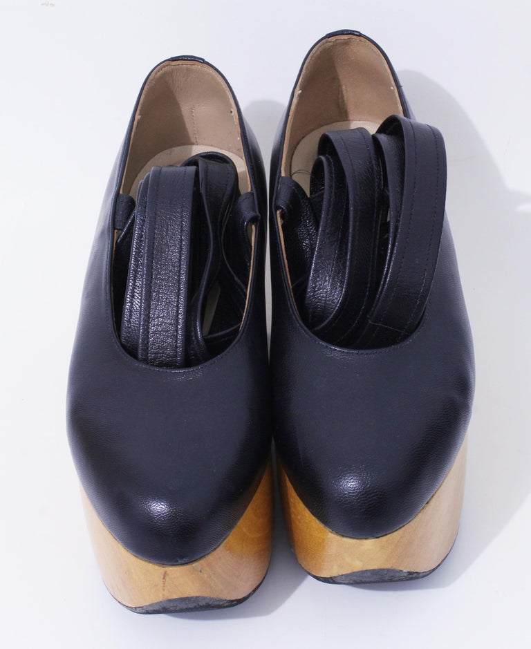 Vivienne Westwood Rocking Horse Shoes Black Leather Ballerina Platforms