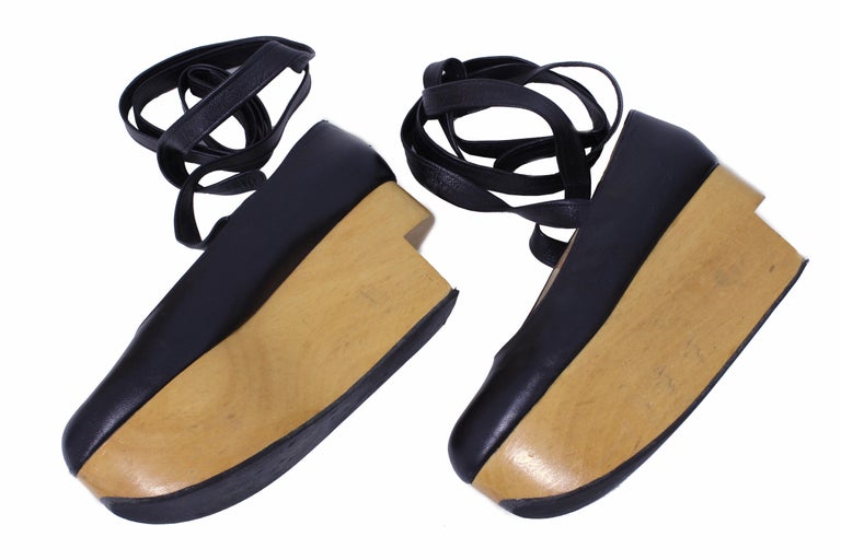 Vivienne Westwood Rocking Horse Shoes Black Leather Ballerina Platforms