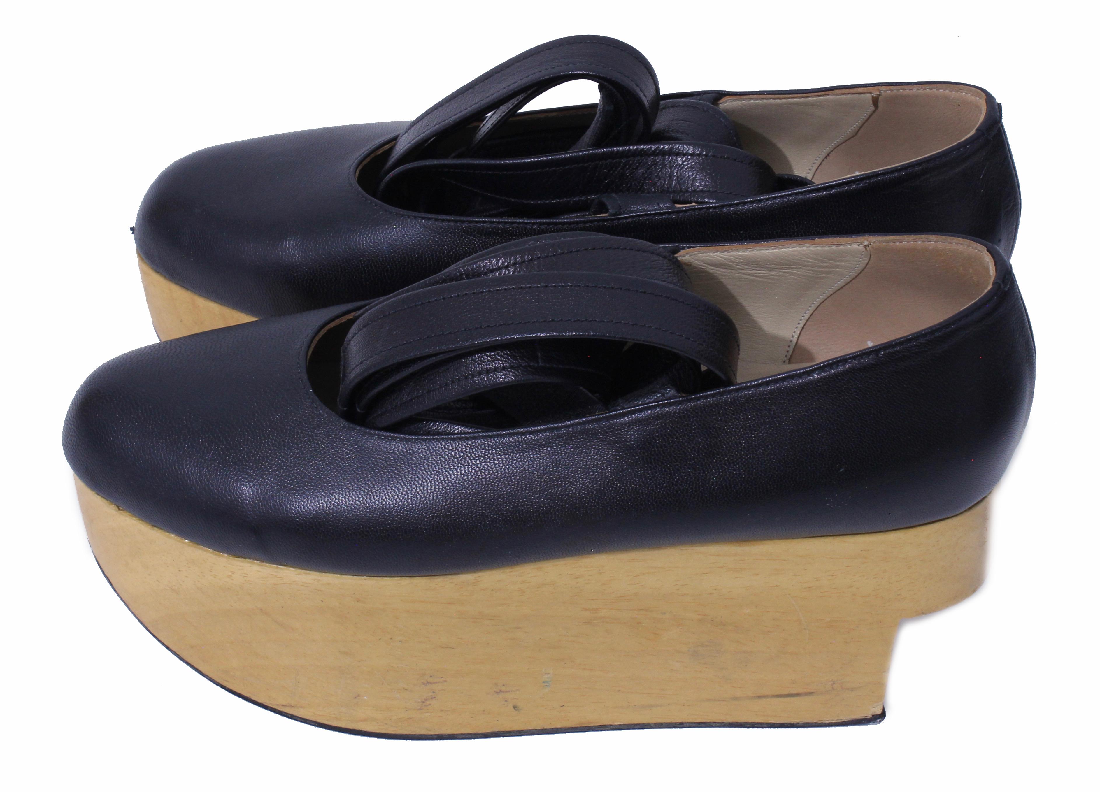 Women's or Men's Vivienne Westwood Rocking Horse Shoes Black Leather Ballerina Platforms US6 UK5