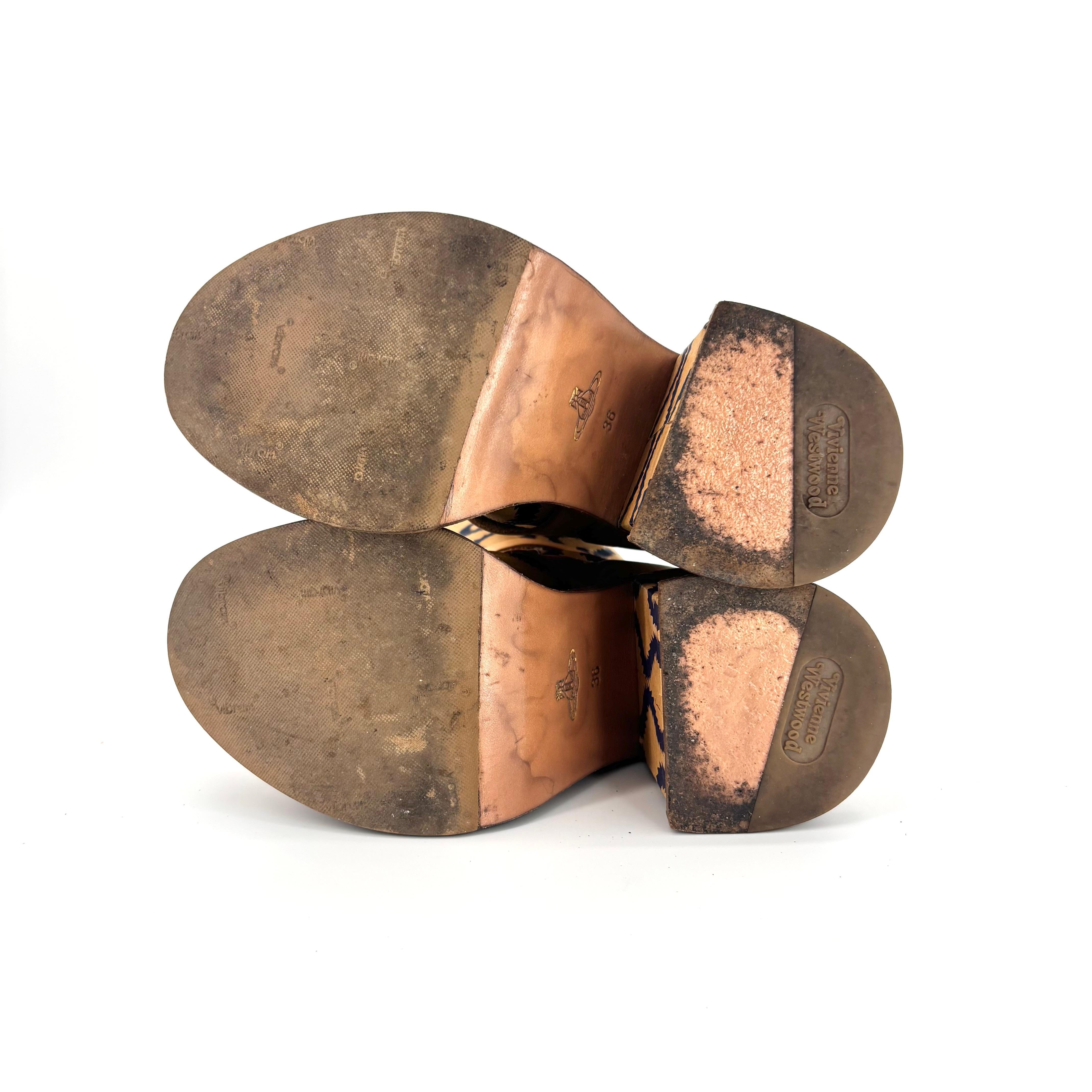 Vivienne Westwood Runway 2013 Pirate Clomper Squiggle Print Platform Boots 36 For Sale 4