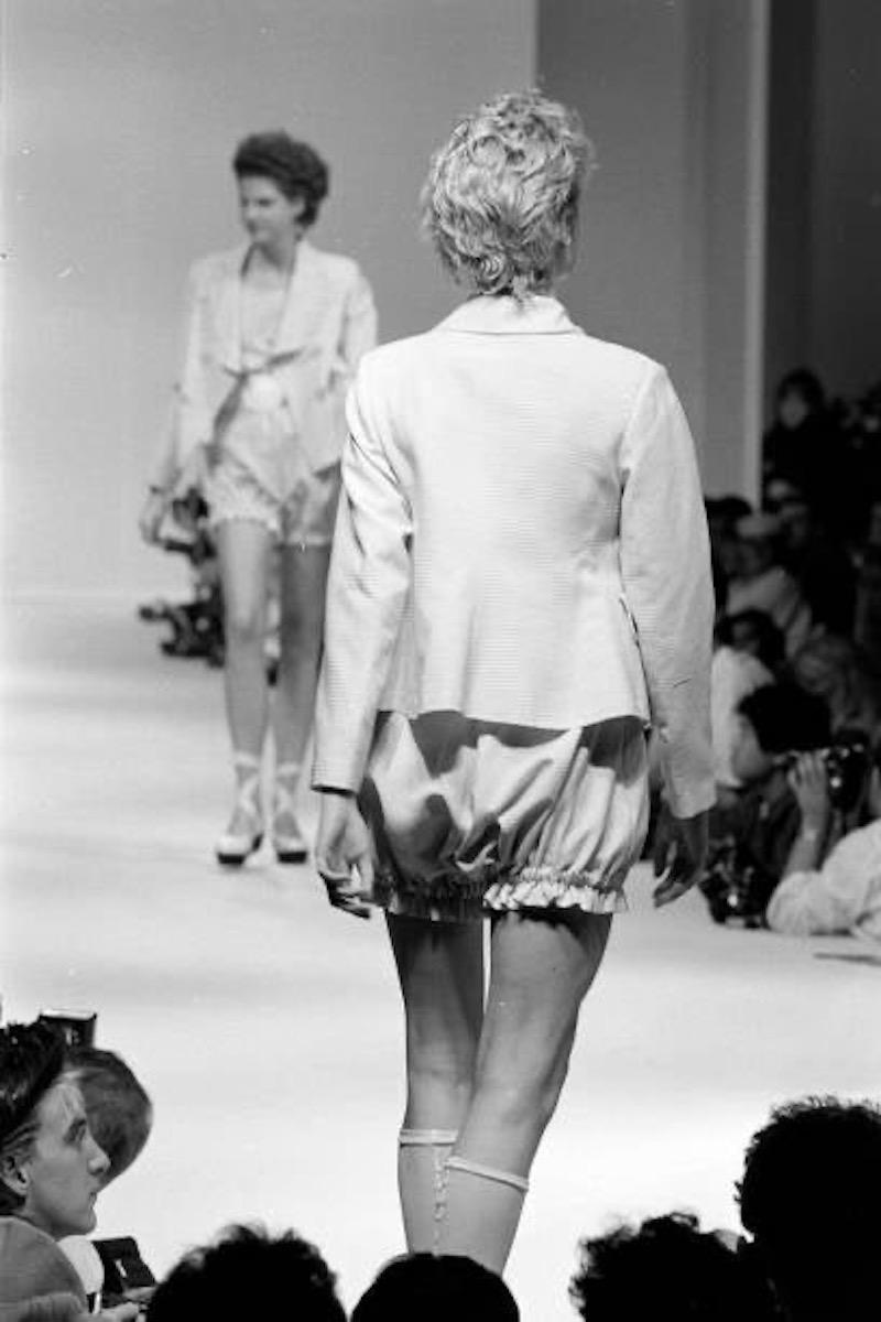 Vivienne Westwood S/S 1985 Mini Crini Blue Velvet Jacket & Bloomers Suit Set For Sale 6