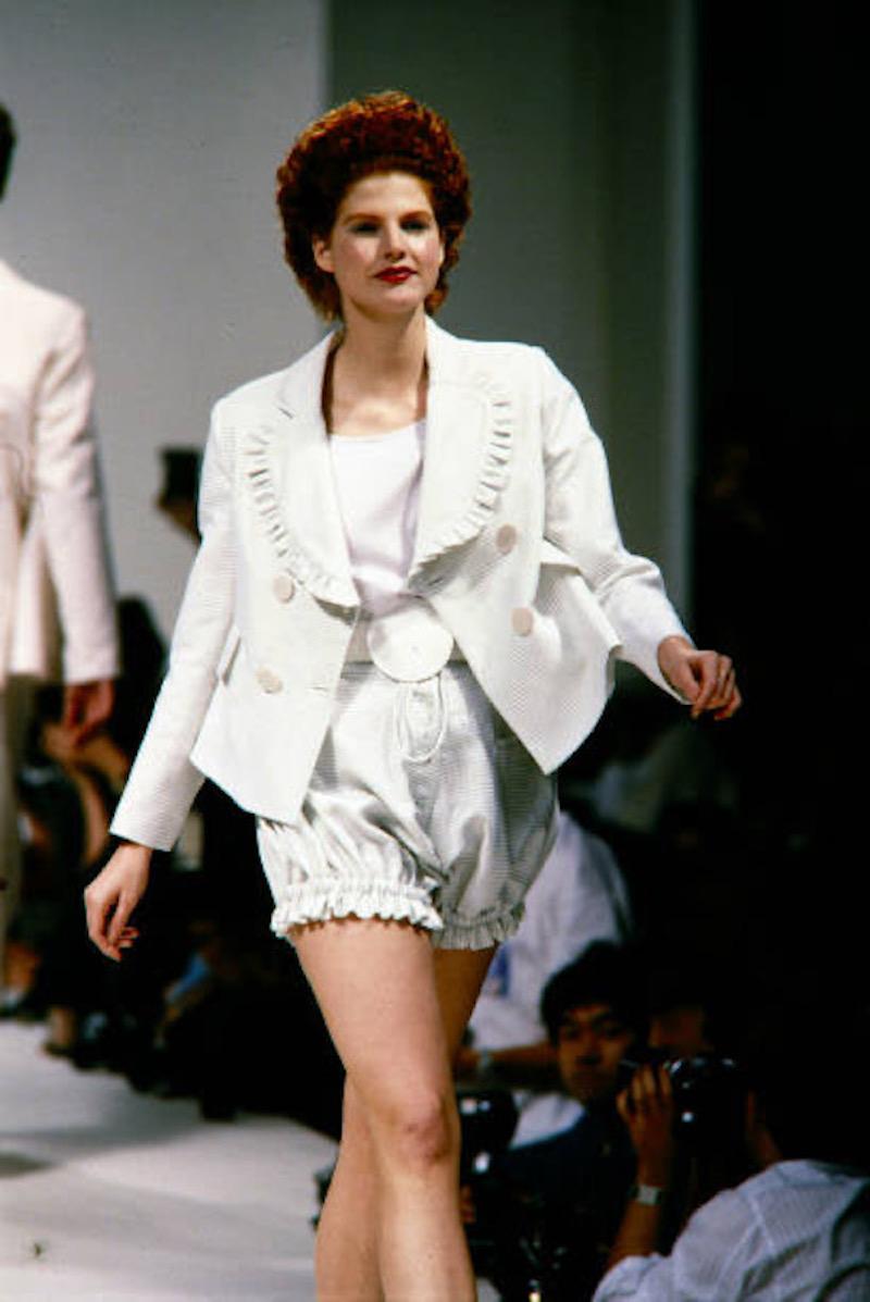 Vivienne Westwood S/S 1985 Mini Crini Blue Velvet Jacket & Bloomers Suit Set For Sale 4