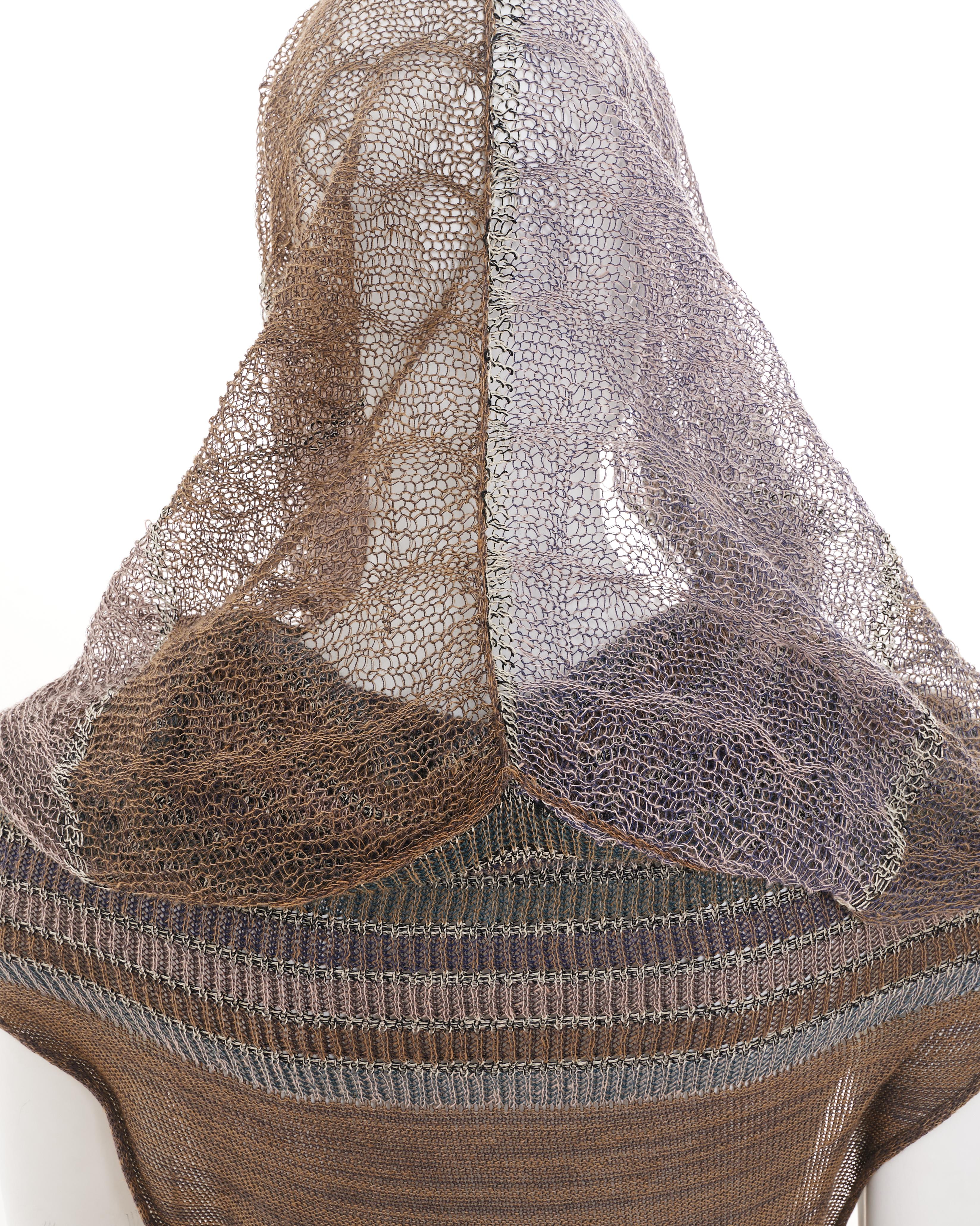 Vivienne Westwood S/S 2005 Multicolor distressed linen dress with tubular scarf For Sale 14