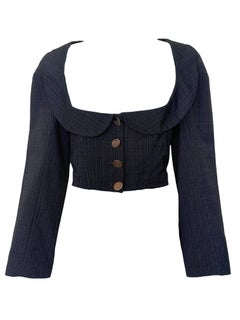 Vivienne Westwood S/S Pagan Anthrazitgraue Cropped Jacket, 1988