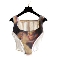 Vivienne Westwood S/S1993: Ercole e Omphale Boucher Ritratto con stampa anni '90 Corsetto