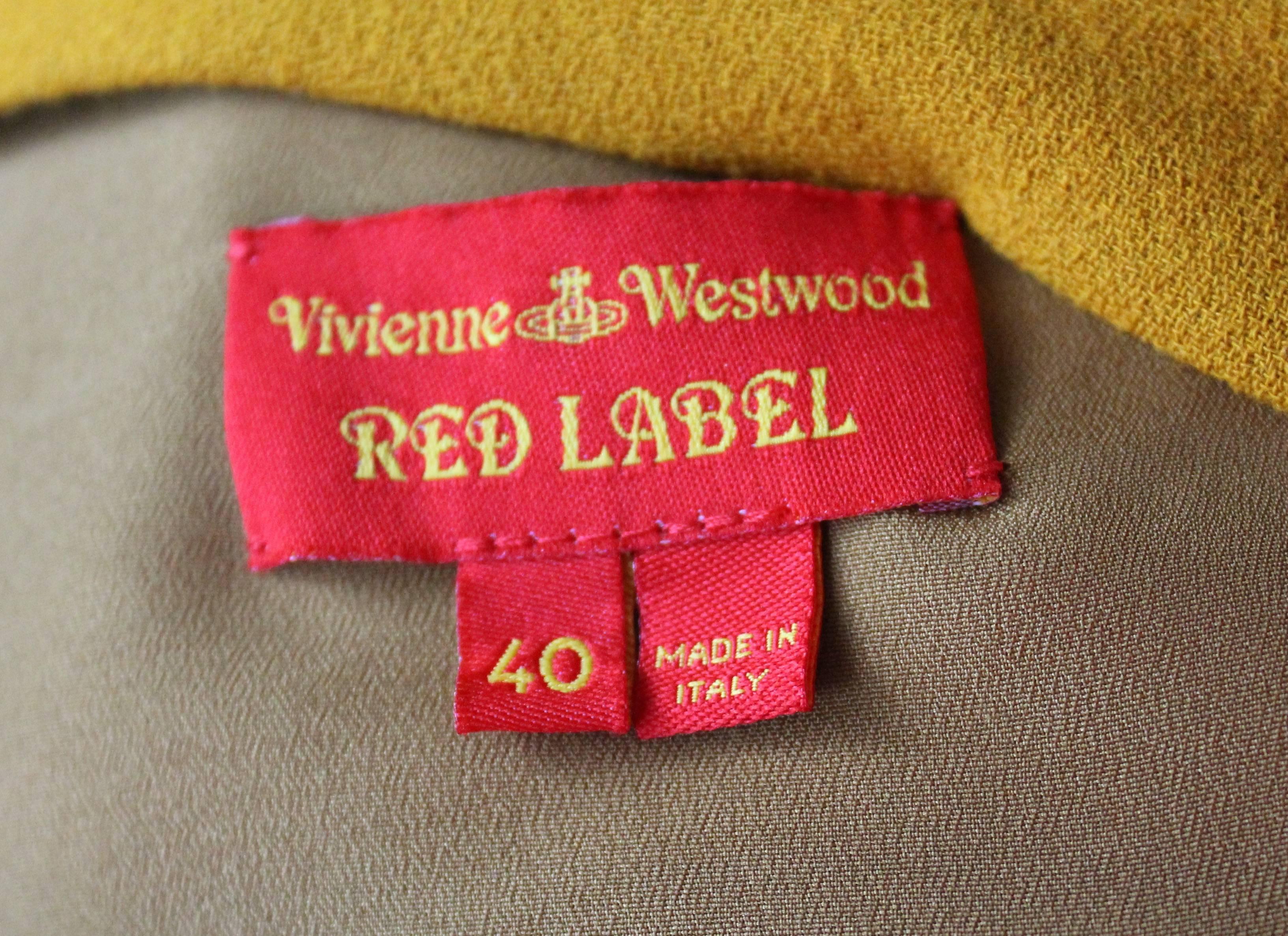 Women's Vivienne Westwood Red Label Saffron Short Amber Dress A / W 2015