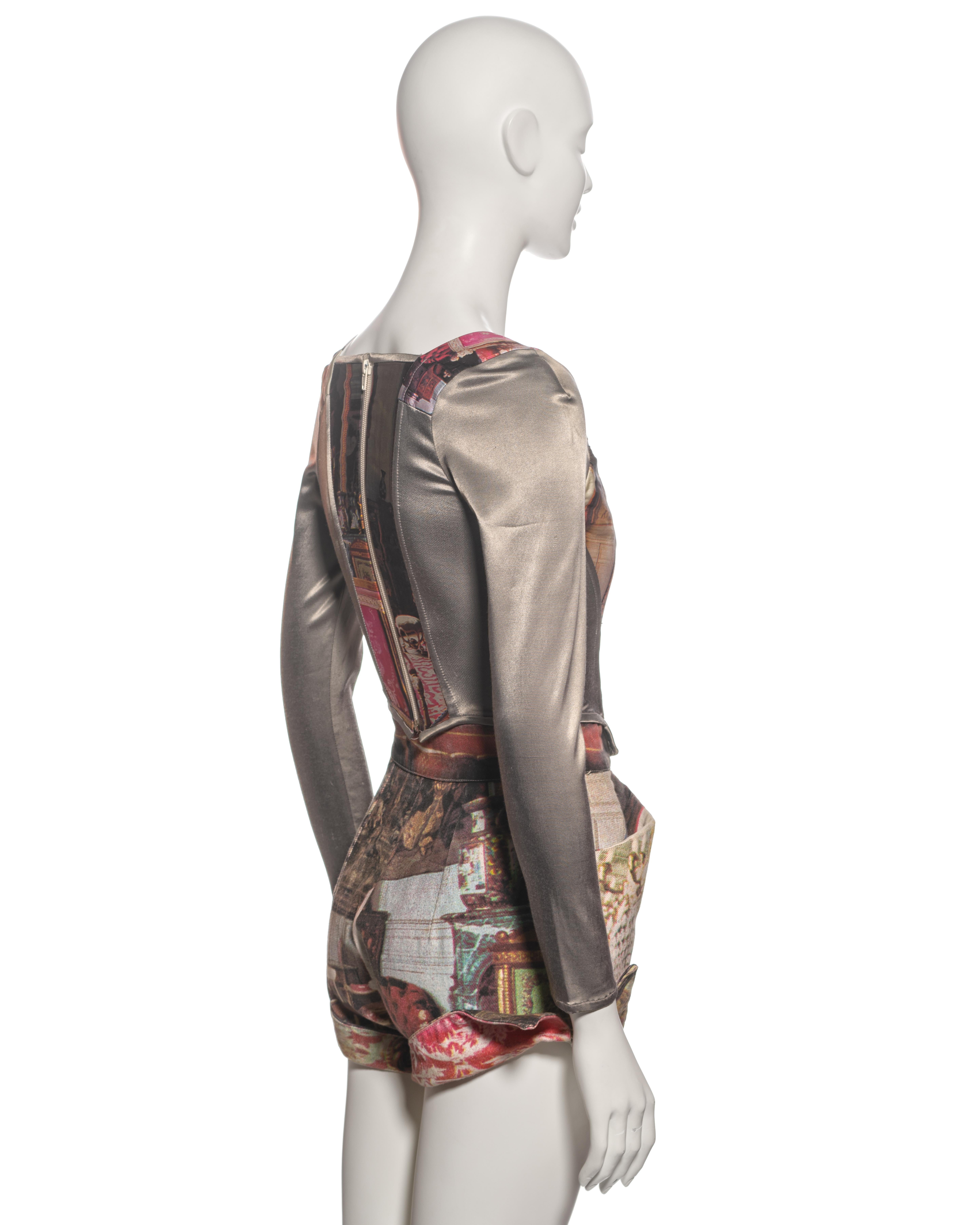 Vivienne Westwood Salon Printed Corset and Denim Shorts Set, ss 1992 For Sale 3