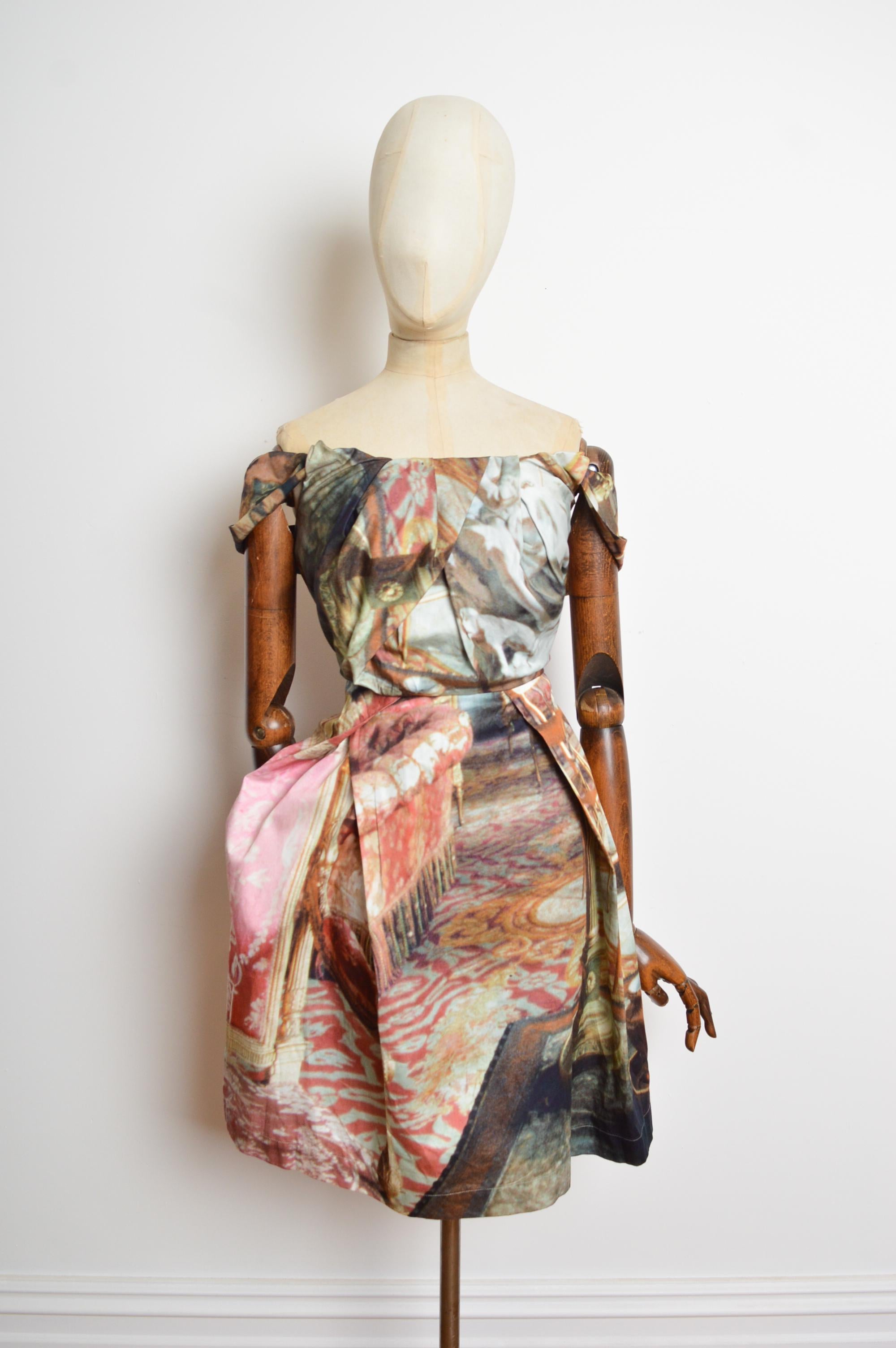 Vivienne Westwood Saloon print liberty Renaissance Cocktail Party dress For Sale 7