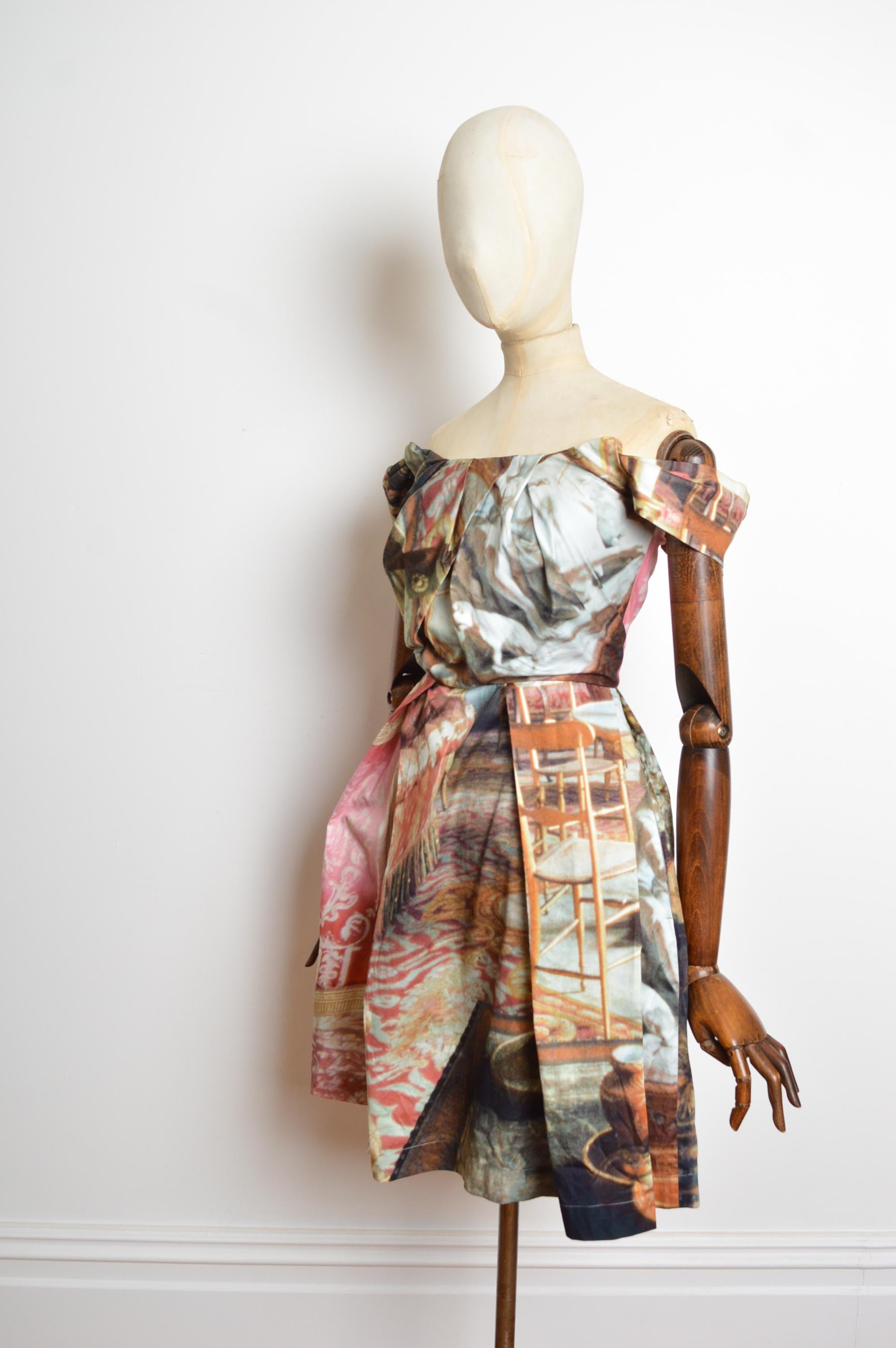 Vivienne Westwood Saloon print liberty Renaissance Cocktail Party dress For Sale 2